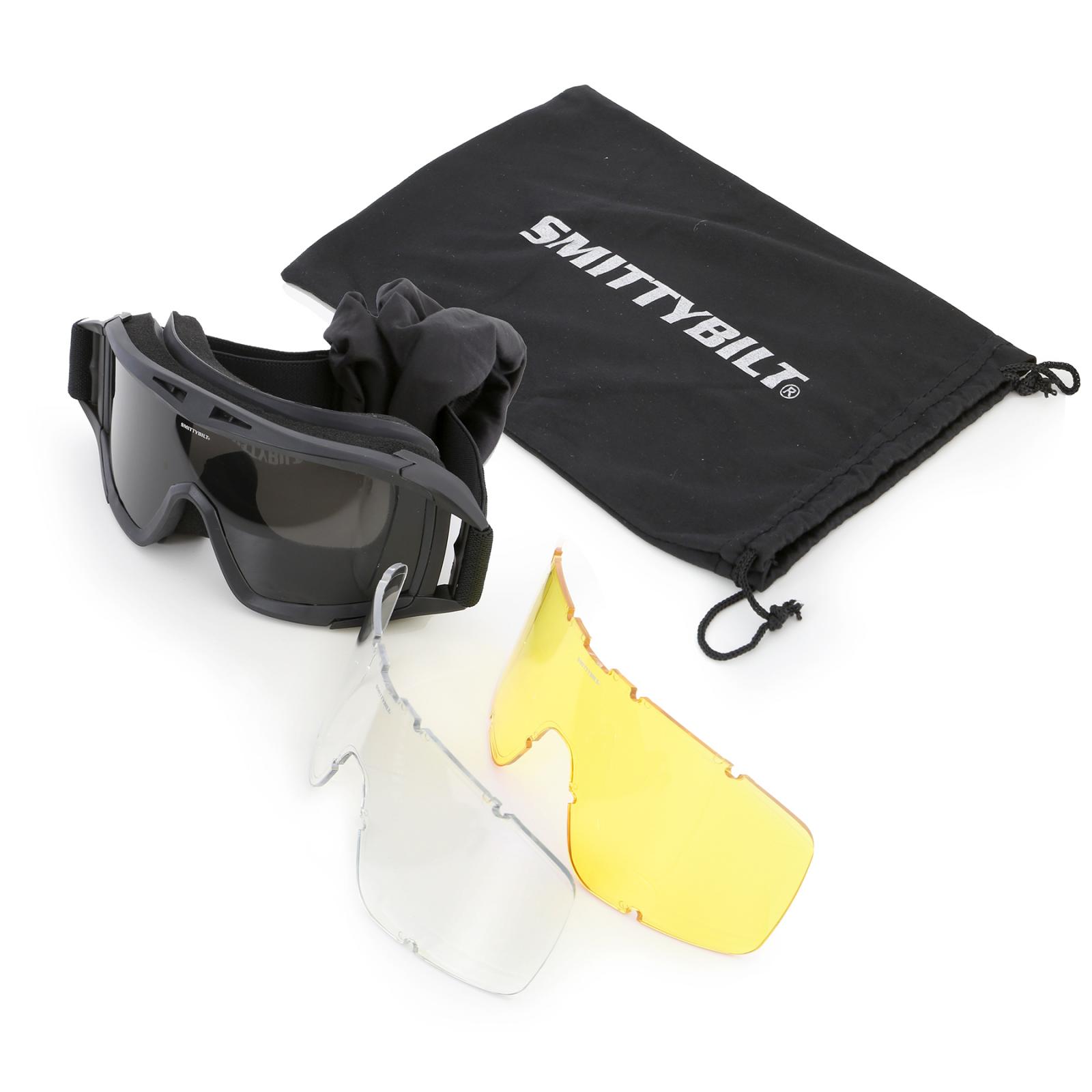 Protective Goggles With Bag Clear / Smoke / Amber Lens Smittybilt