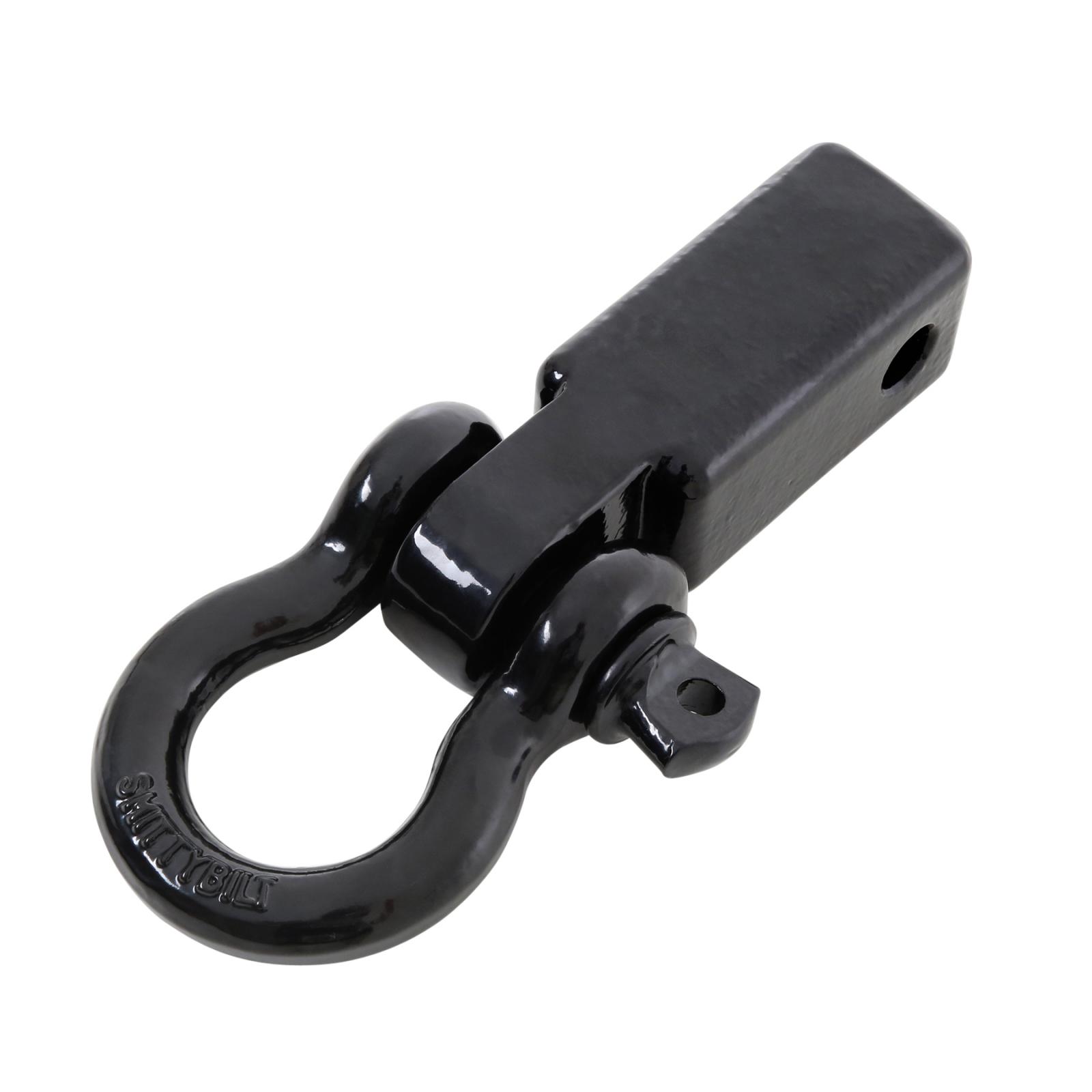 Receiver Hitch D-Ring 3/4 Inch 4.75 Ton Rating Fits 2 Inch Receiver Black Smittybilt