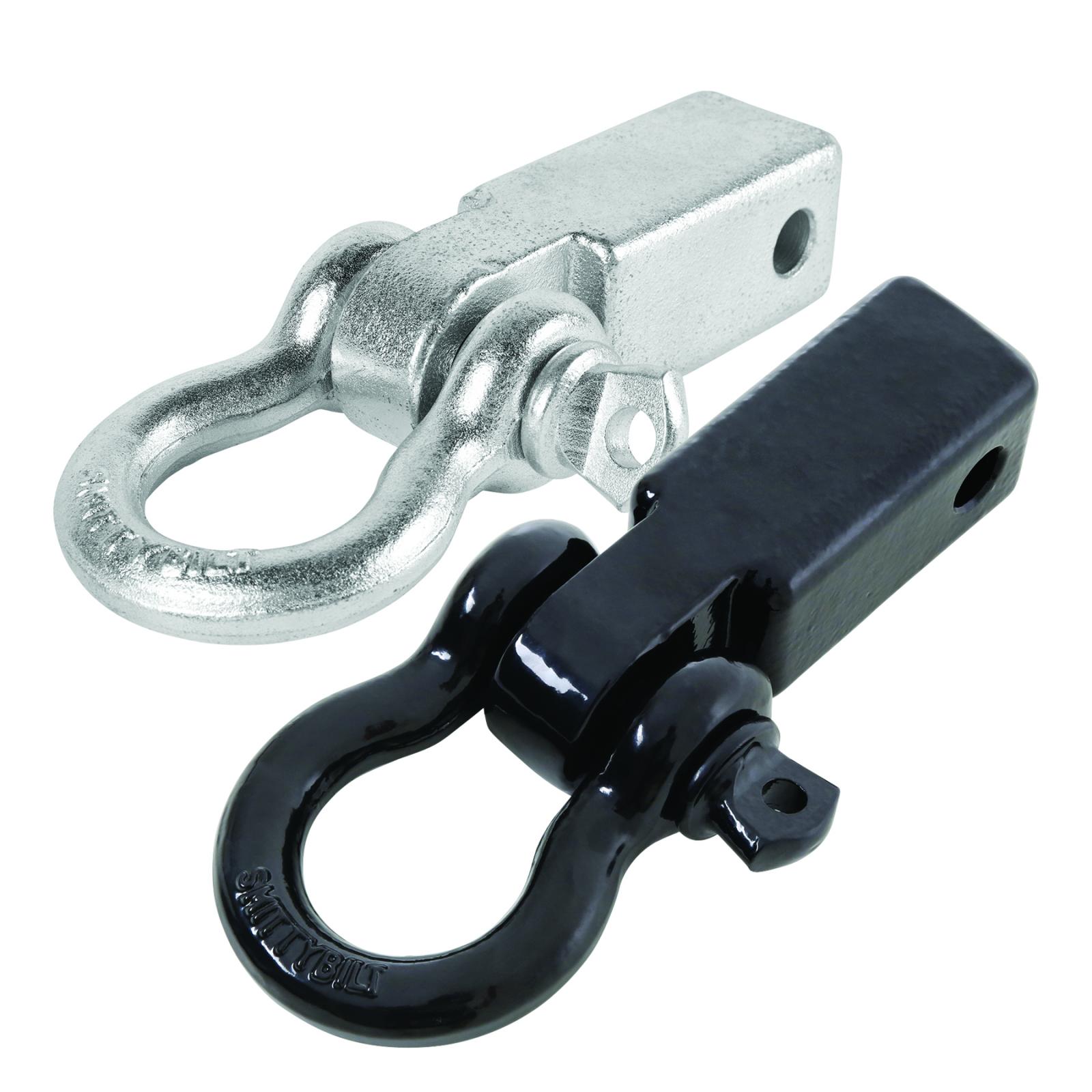 Receiver Hitch D-Ring 3/4 Inch 4.75 Ton Rating Fits 2 Inch Receiver Black Smittybilt