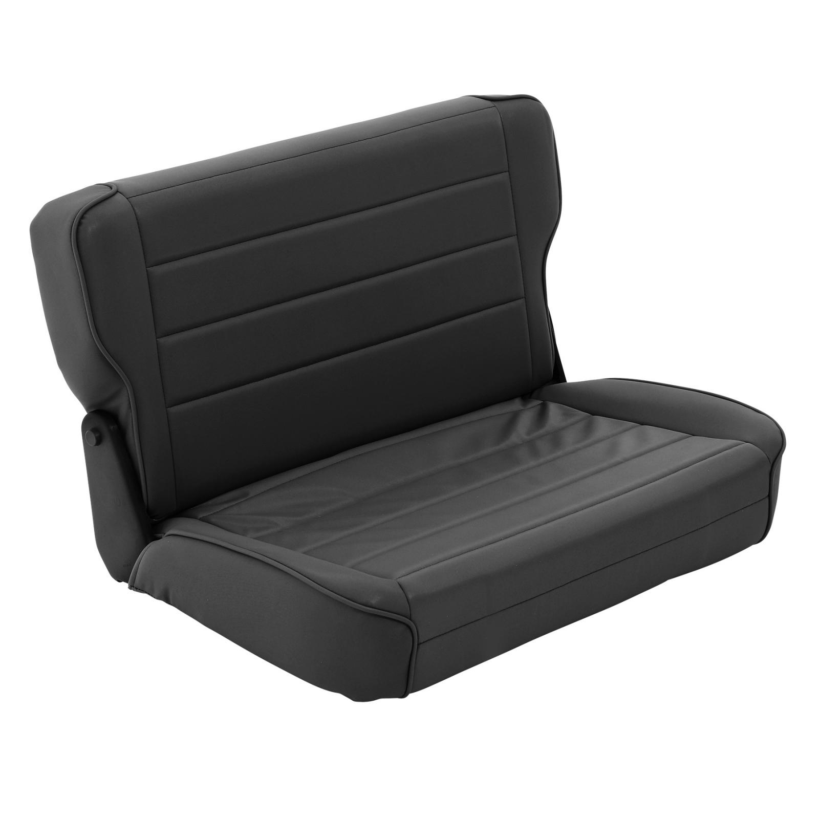 Rear Seat 86-95 Wrangler YJ/CJ Fold And Tumble Vinyl Denim Black Smittybilt 