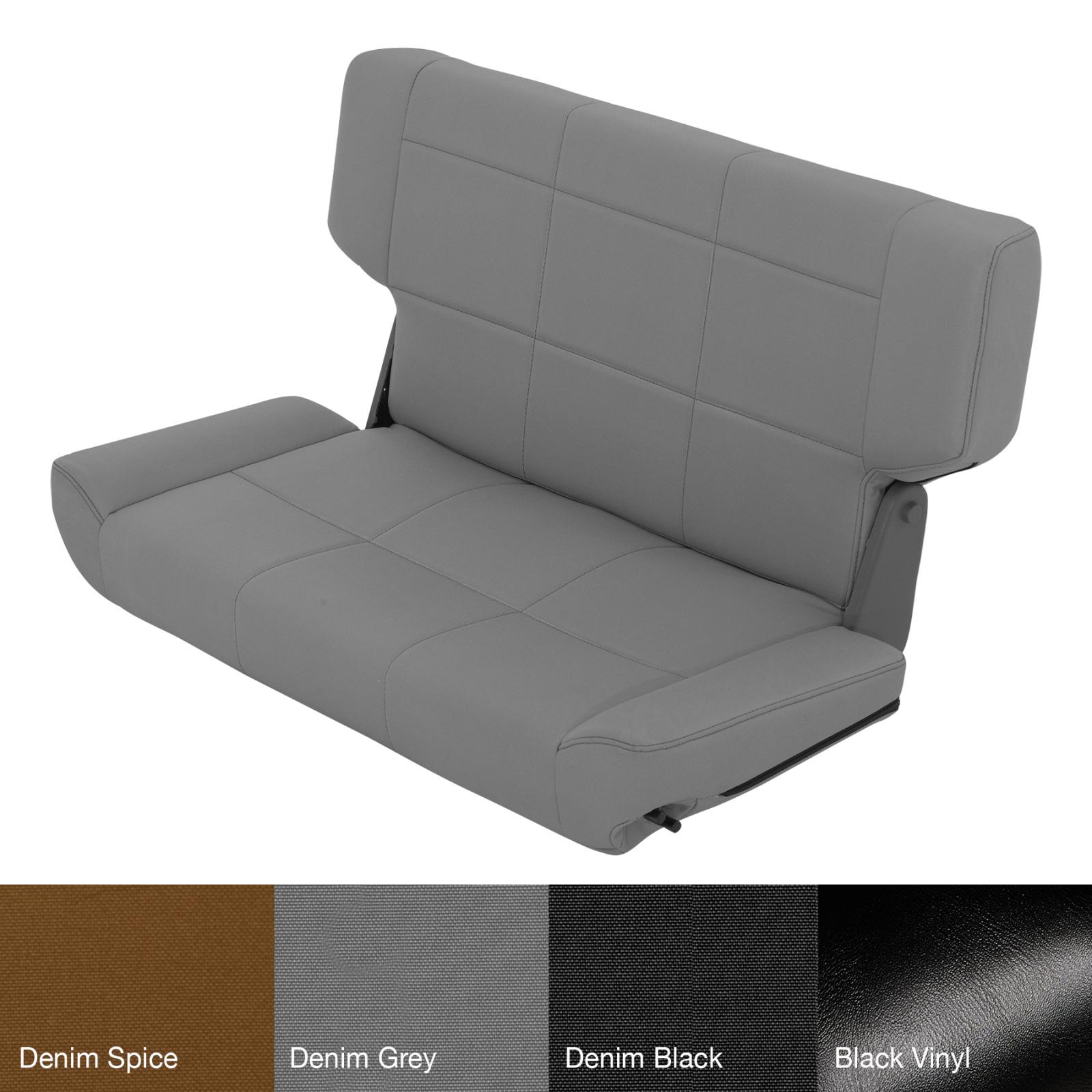 Rear Seat 97-06 Wrangler TJ Fold And Tumble Vinyl Denim Gray Smittybilt 