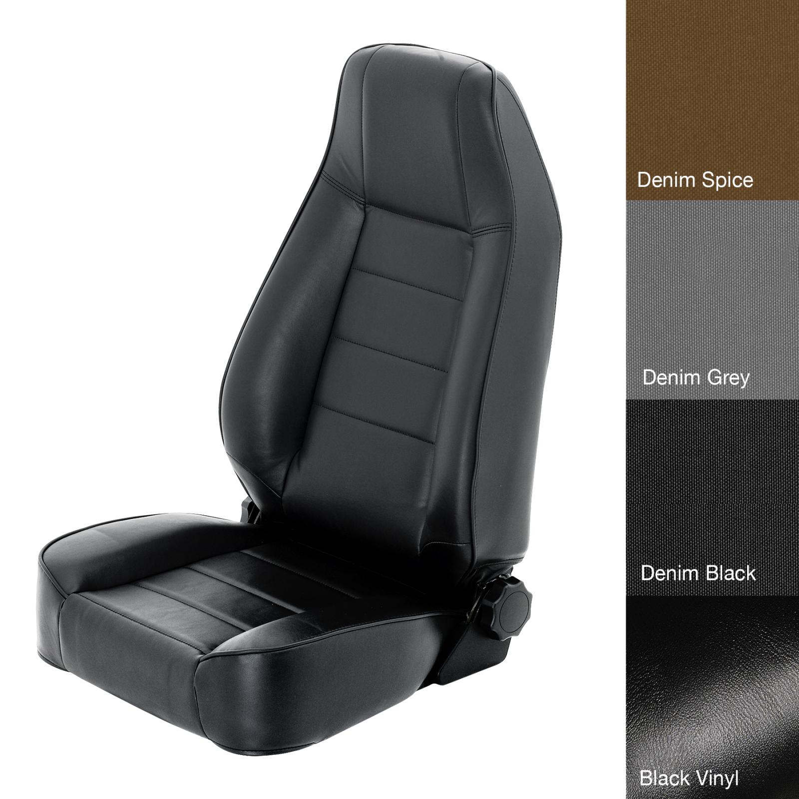 Front Seat Factory Style Replacement W/ Recliner 76-16 Wrangler CJ/YJ/TJ/LJ/JK Vinyl Black Smittybilt