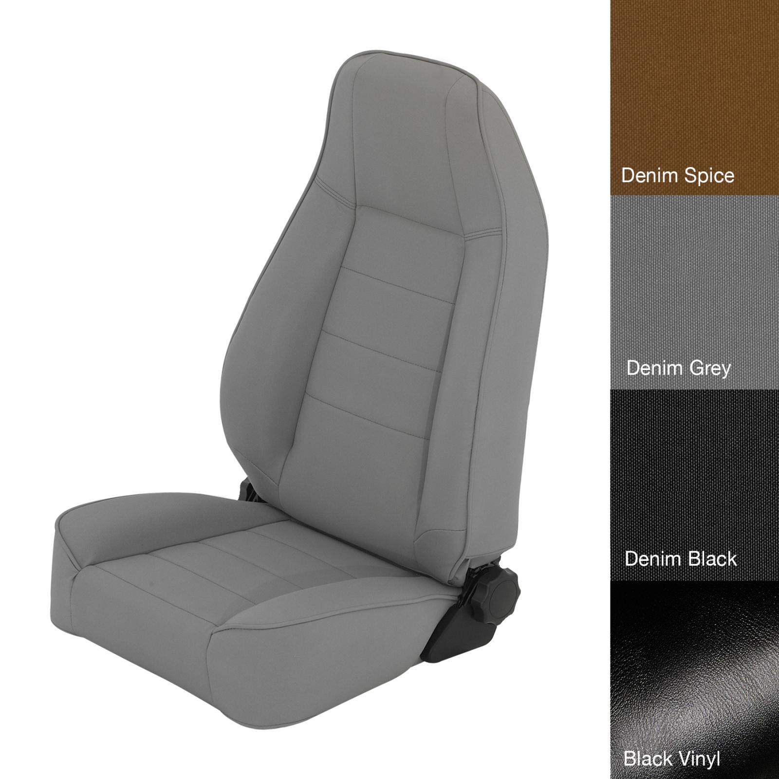 Front Seat Factory Style Replacement W/ Recliner 76-16 Wrangler CJ/YJ/TJ/LJ/JK Denim Gray Smittybilt