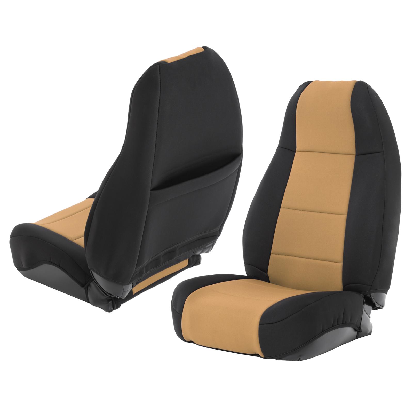 Neoprene Seat Cover 76-90 Wrangler CJ/YJ Set Front/Rear Tan Smittybilt