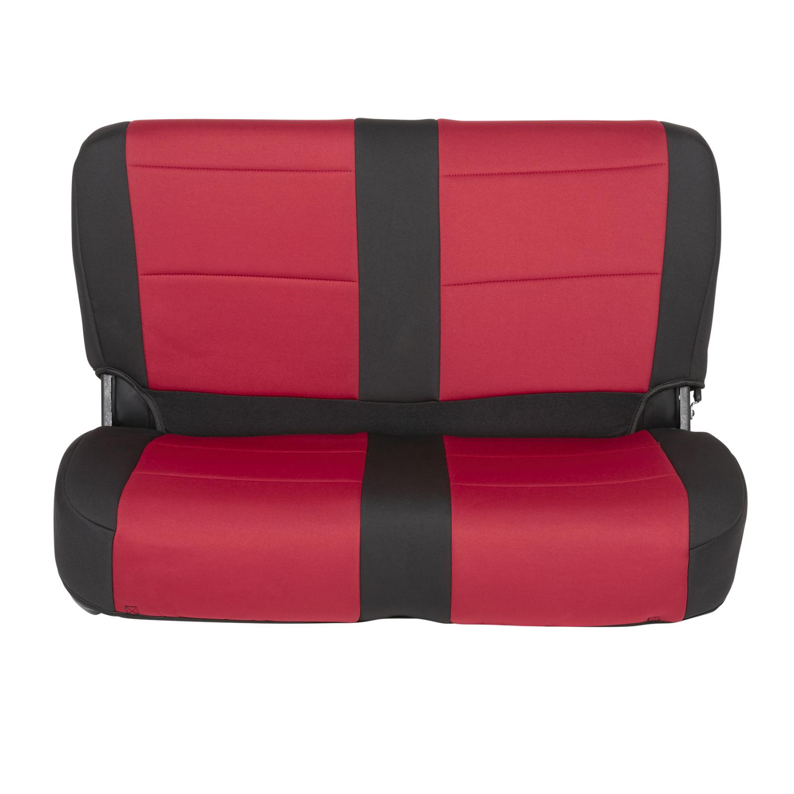 Neoprene Seat Cover 76-90 Wrangler CJ/YJ Set Front/Rear Red Smittybilt