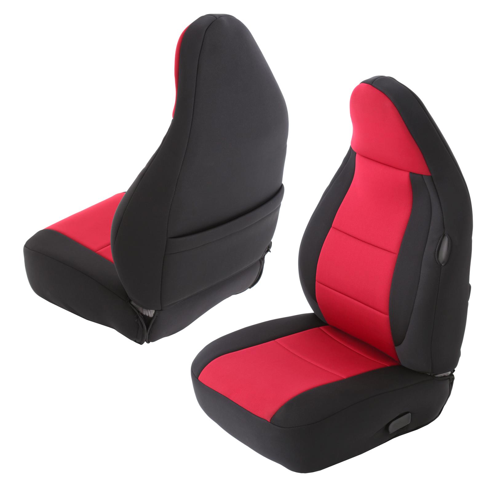 Neoprene Seat Cover 97-02 Wrangler TJ Set Front/Rear Red Smittybilt