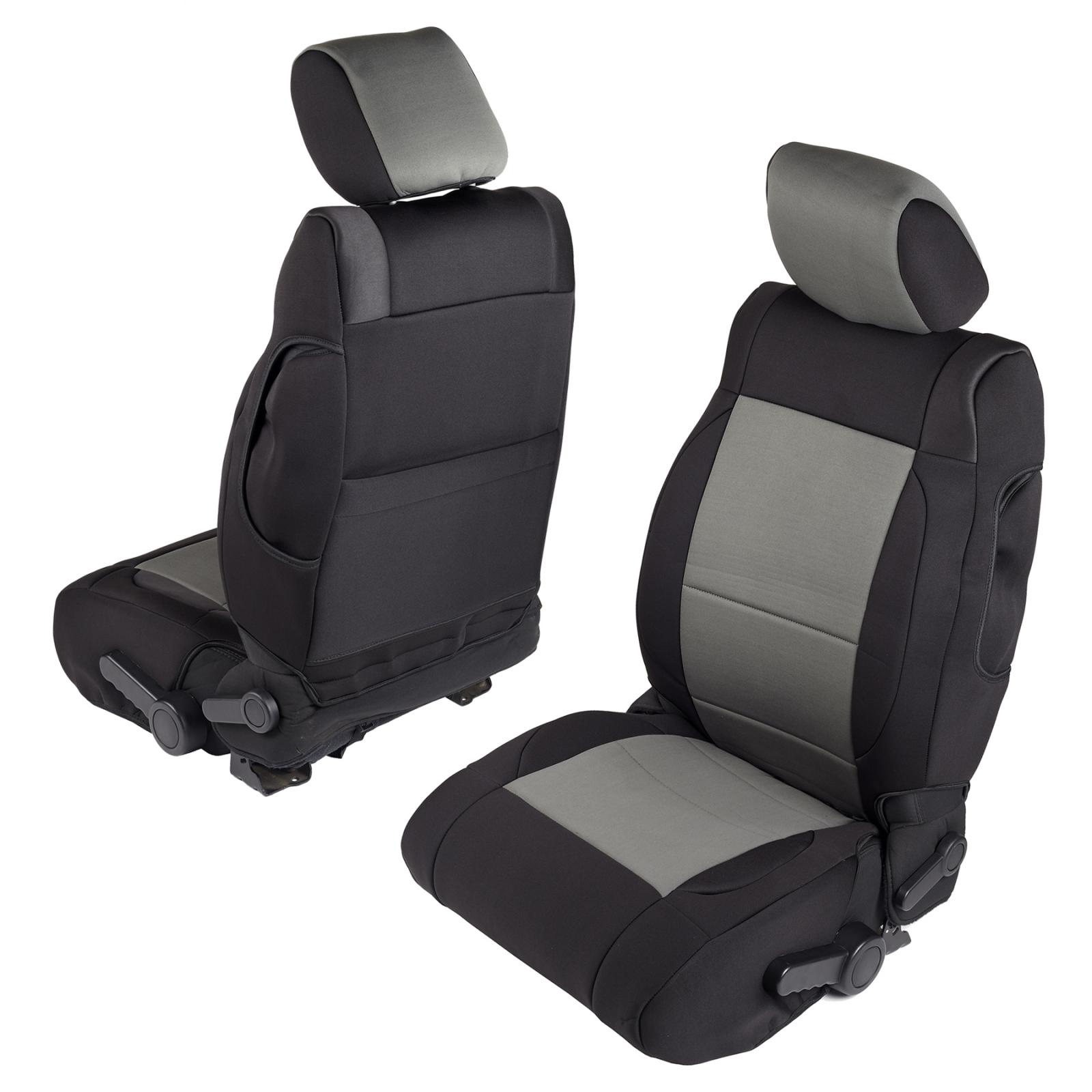 Neoprene Seat Cover 07-12 Wrangler JK 2 DR Set Front/Rear Charcoal Smittybilt 