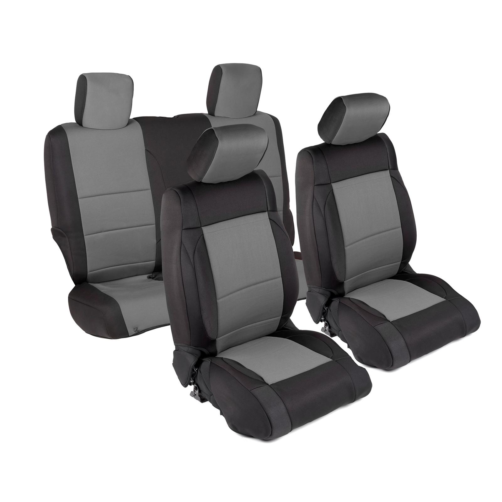 Neoprene Seat Cover 07-12 Wrangler JK 2 DR Set Front/Rear Charcoal Smittybilt