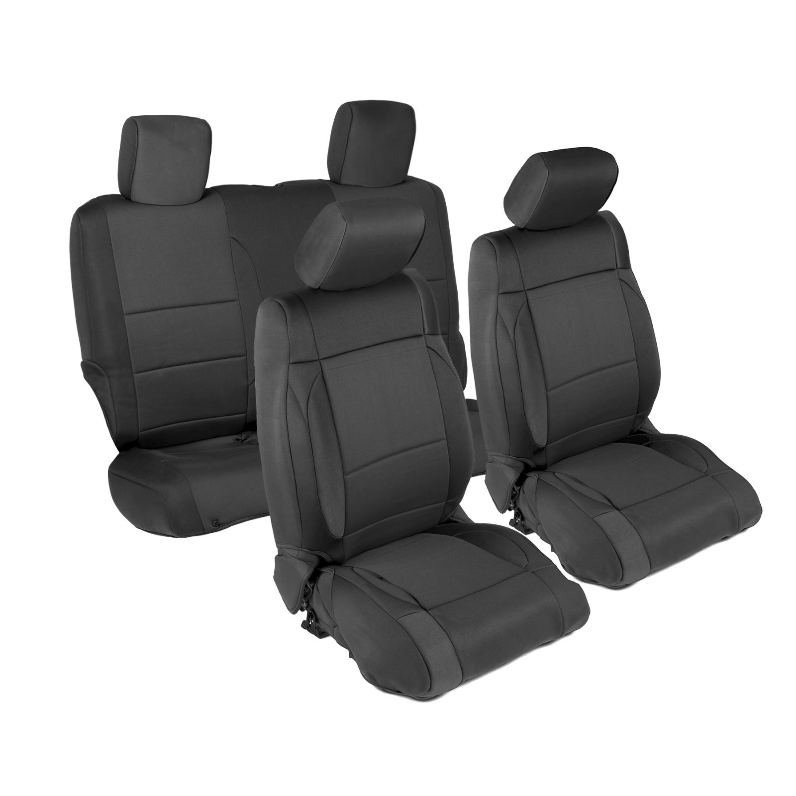 Neoprene Seat Cover 13-18 Wrangler JK 2 DR Set Front/Rear Black Smittybilt 
