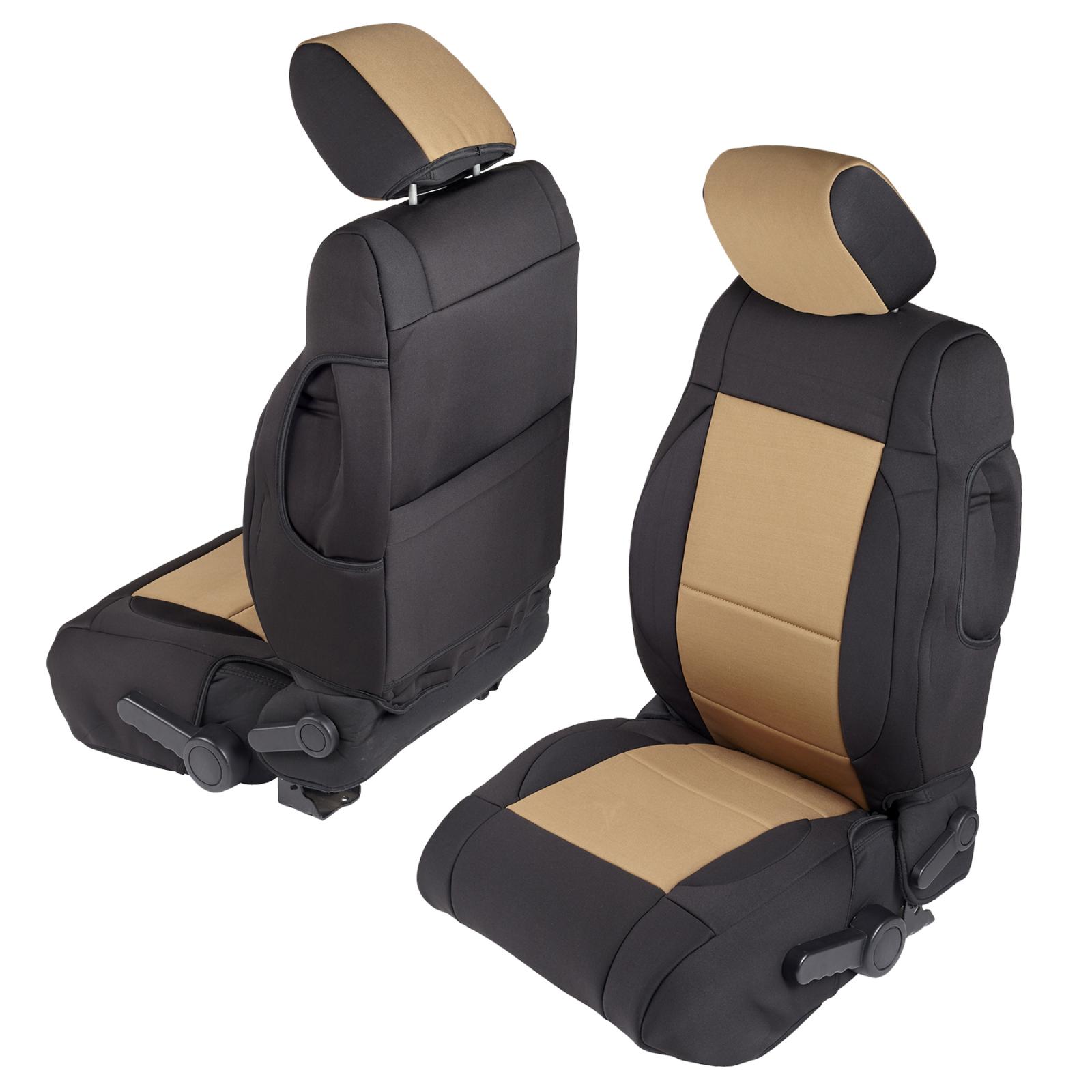 Neoprene Seat Cover 13-18 Wrangler JK 2 DR Set Front/Rear Tan Smittybilt