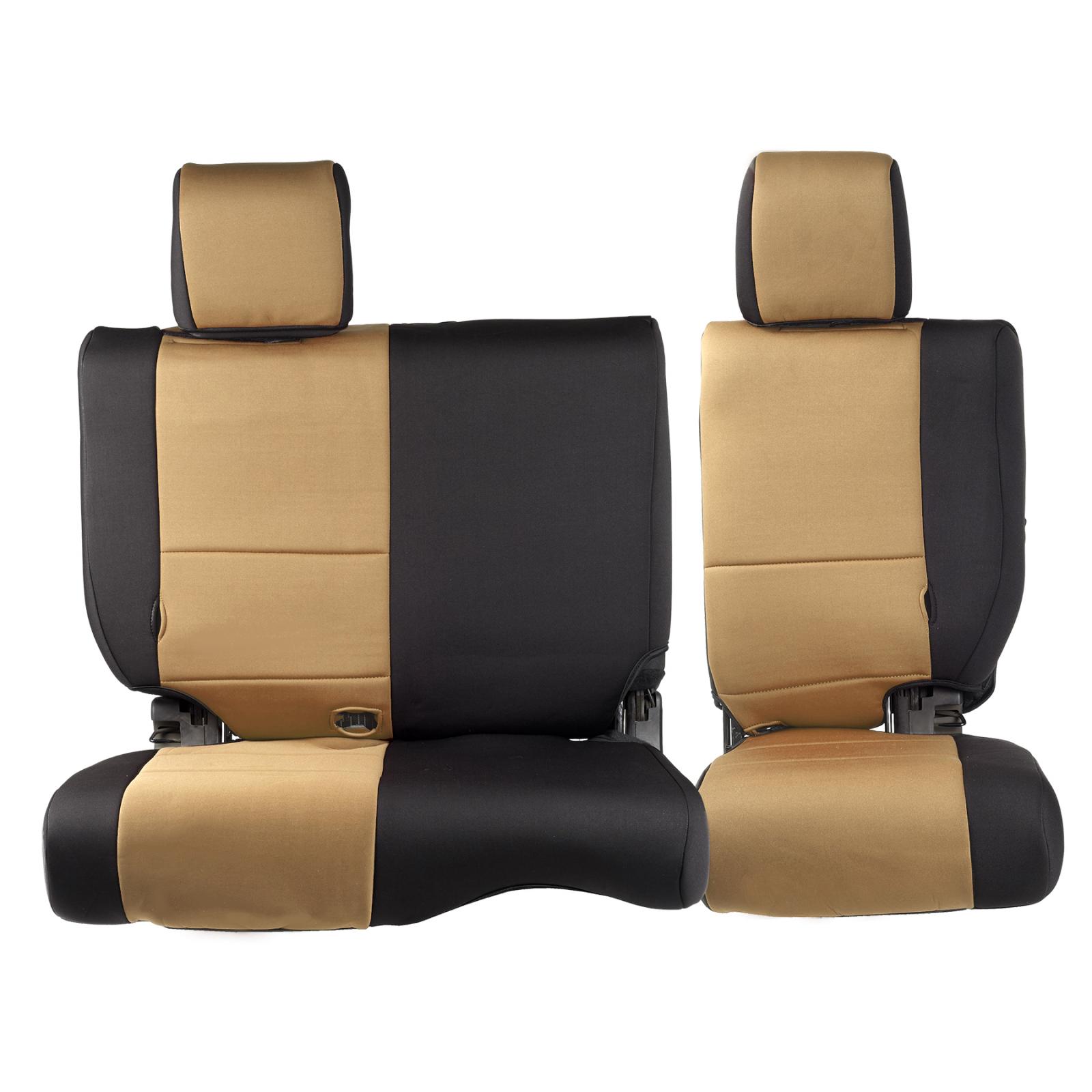 Neoprene Seat Cover 13-18 Wrangler JK 4 DR Set Front/Rear Tan Smittybilt