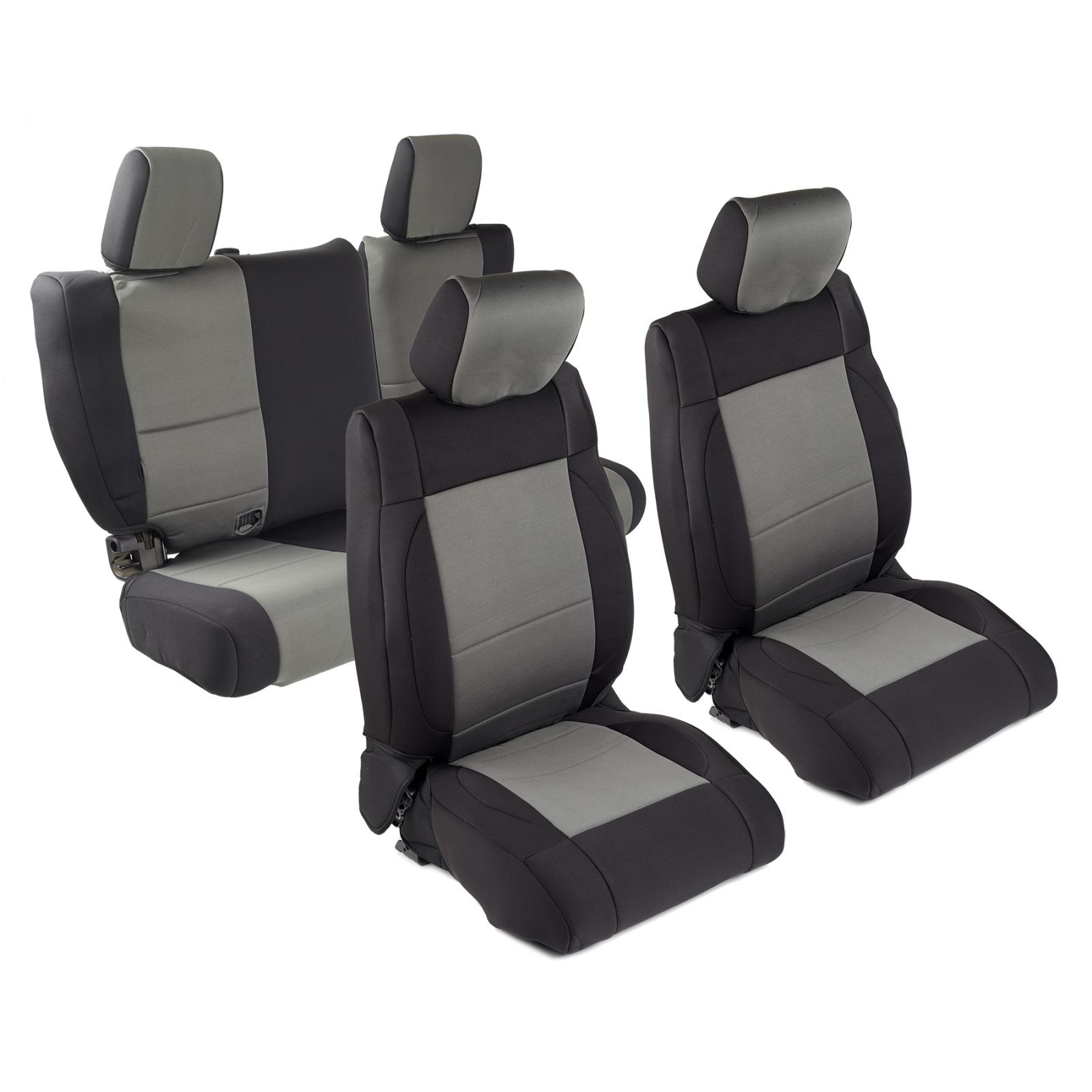 Neoprene Seat Cover 2007 Wrangler JK 4 DR Set Front/Rear Charcoal Smittybilt 