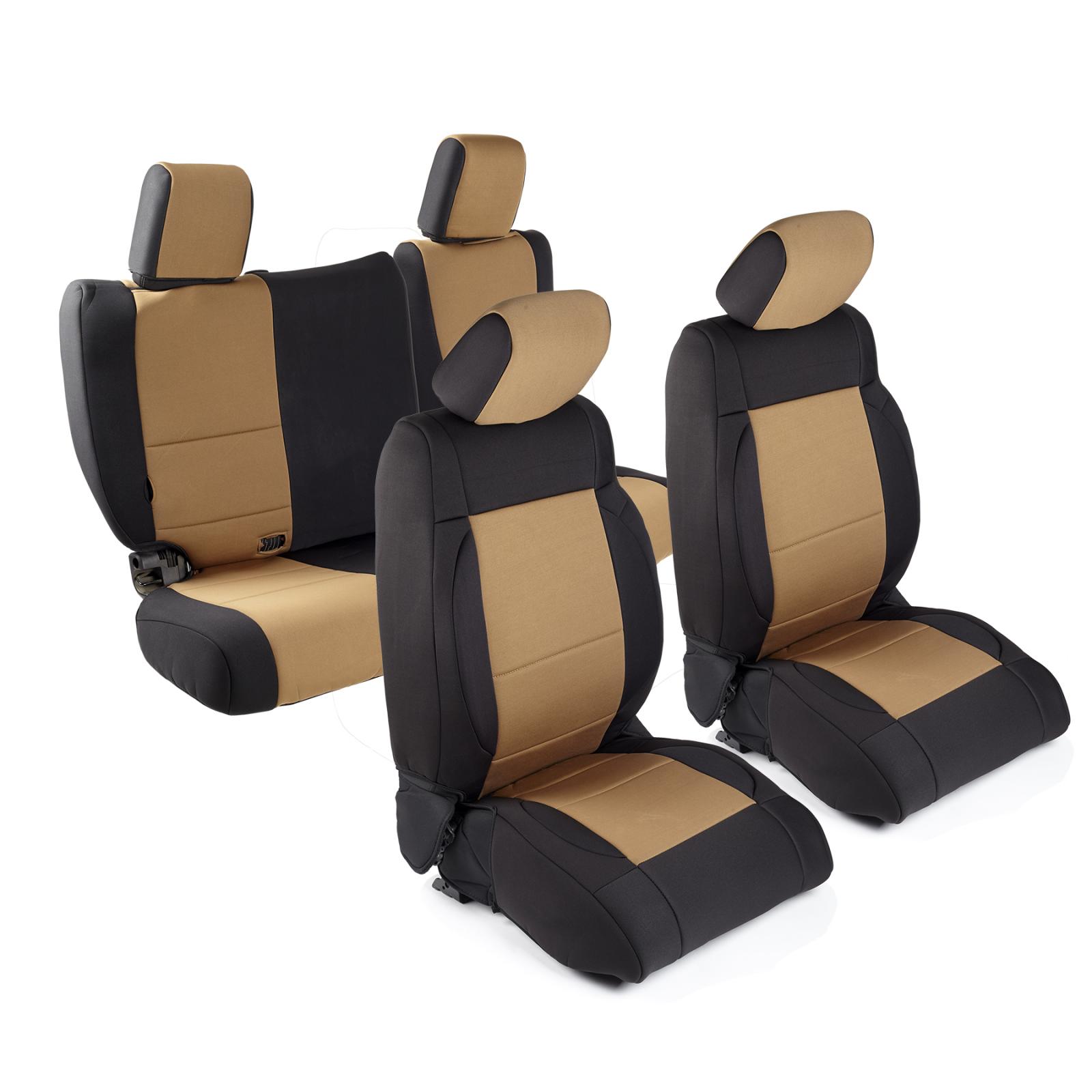Neoprene Seat Cover 2007 Wrangler JK 4 DR Set Front/Rear Tan Smittybilt 