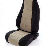 Neoprene Seat Cover Front Set 76-90 Jeep CJ/YJ Black/tan Smittybilt