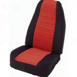 Neoprene Seat Cover Front Set 76-90 Jeep CJ/YJ Black/Red Smittybilt