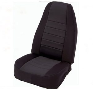 Neoprene Seat Cover Front Set 13-16 Wrangler JK/JKU Black/Black Smittybilt