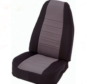 Neoprene Seat Cover Front Set 13-16 Wrangler JK/JKU Black/Charcoal Smittybilt