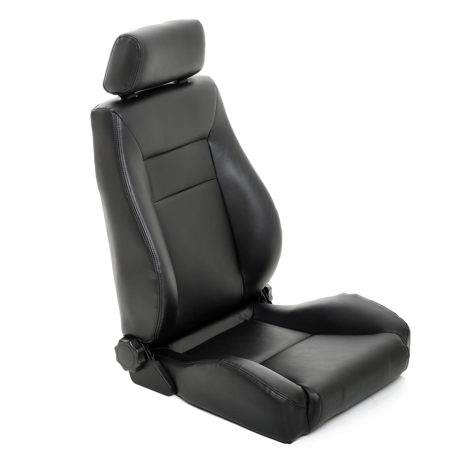 Front Seat Contour Sport Bucket W/ Recliner 76-16 Wrangler CJ/YJ/TJ/LJ/JK Vinyl Black Smittybilt