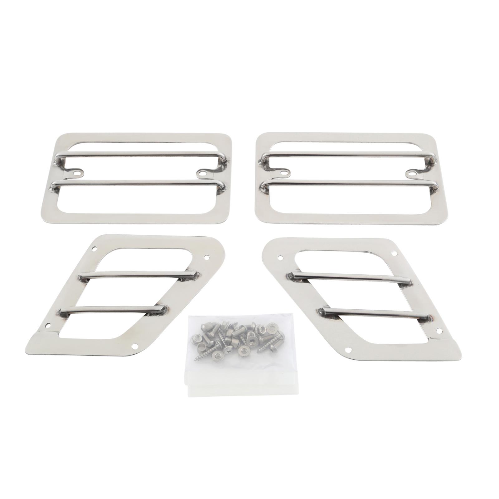 Euro Head Light Guards 97-06 Wrangler TJ Stainless Steel 4 Piece Smittybilt
