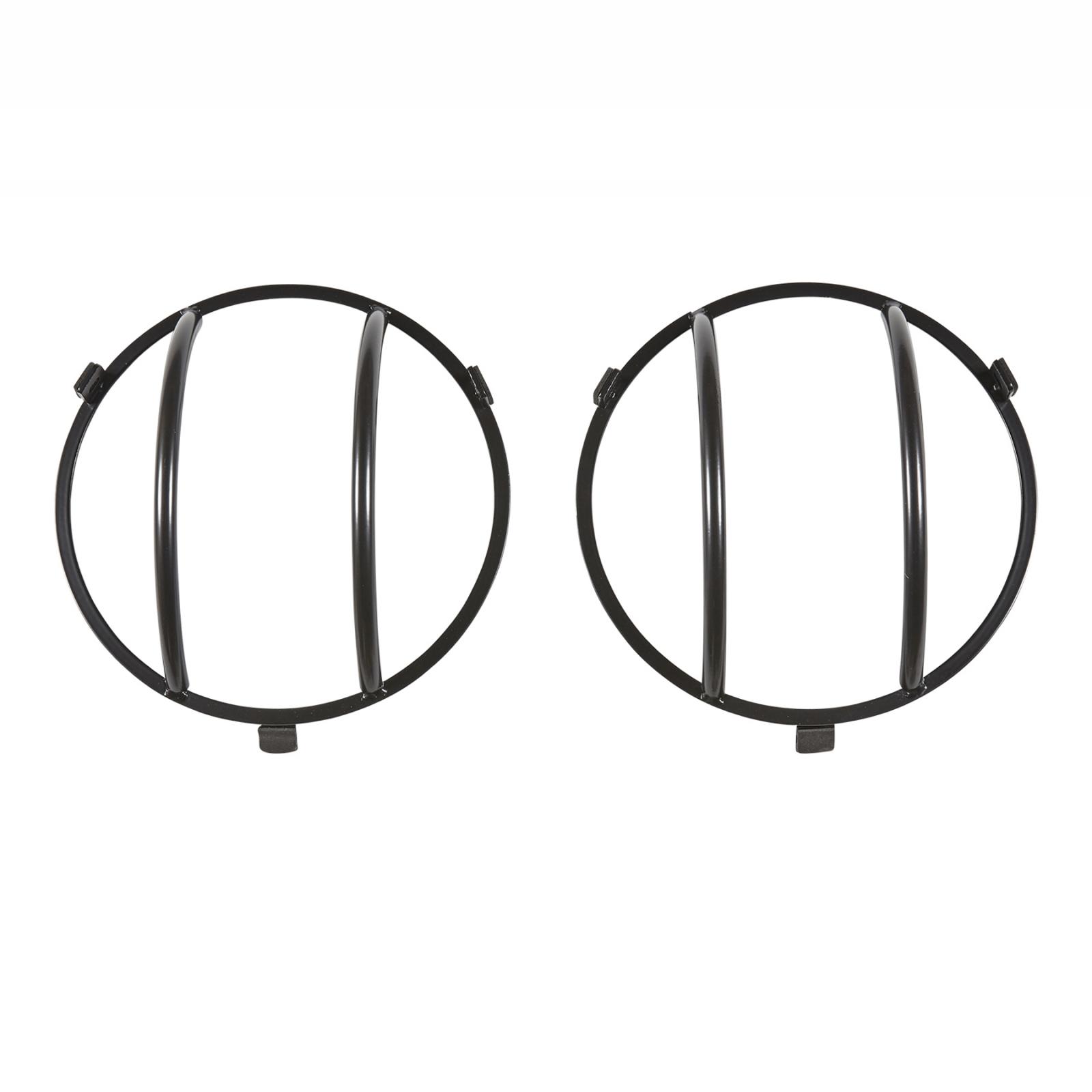 Euro Head Light Guards 07-18 Wrangler JK Black 2 Piece Smittybilt