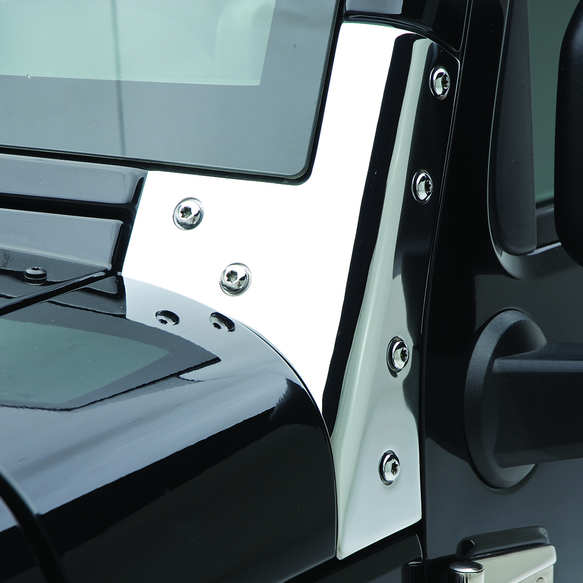 Windshield Brackets 07-18 Wrangler JK Black Smittybilt