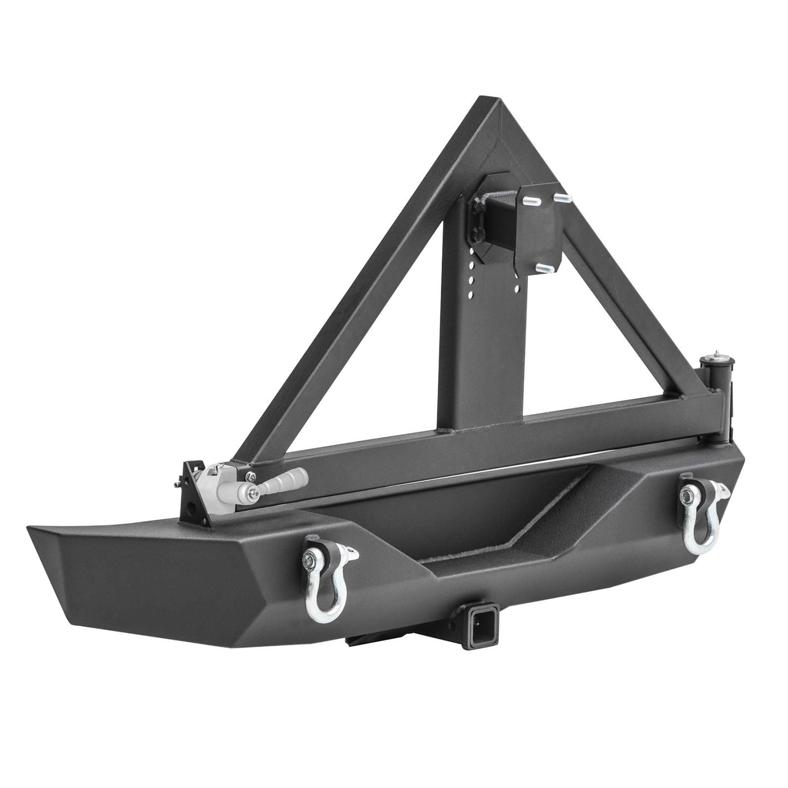 XRC Rear Bumper w/ 2 Inch Hitch Receiver and Tire Carrier 07-18 Wrangler JK Black Powdercoat Smittybilt