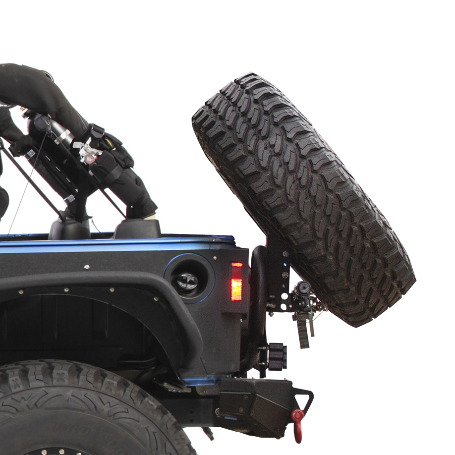 Slant Mount for XRC Tire Carrier Jeep JK Black Powdercoat Smittybilt