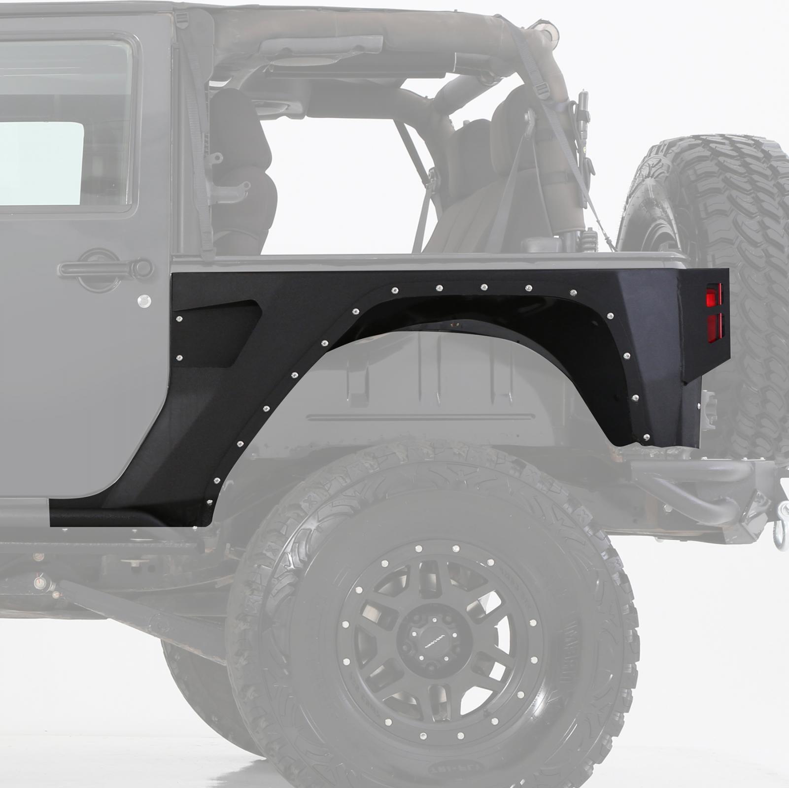 XRC Rear Corner Guards 07-18 Wrangler JK 2DR Black Textured Smittybilt