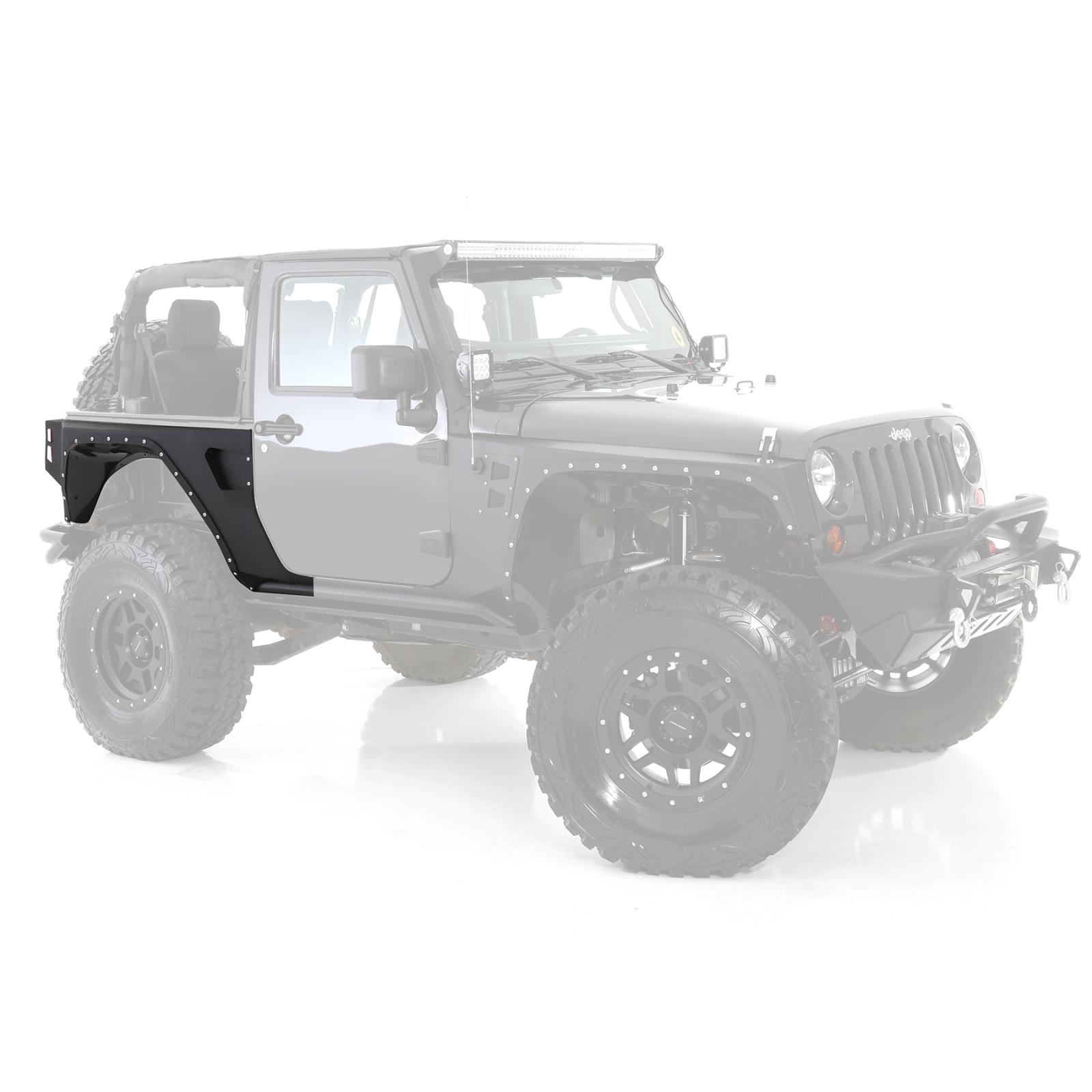 XRC Rear Corner Guards 07-18 Wrangler JK 2DR Black Textured Smittybilt