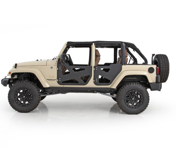 XRC Rocker Guards w/ Step 07-18 Wrangler JK 2 Door Black Powdercoat Smittybilt