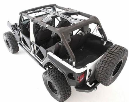 SRC Cage Kit 7 Piece 10-18 Wrangler JK 2 DR Gloss Black Smittybilt