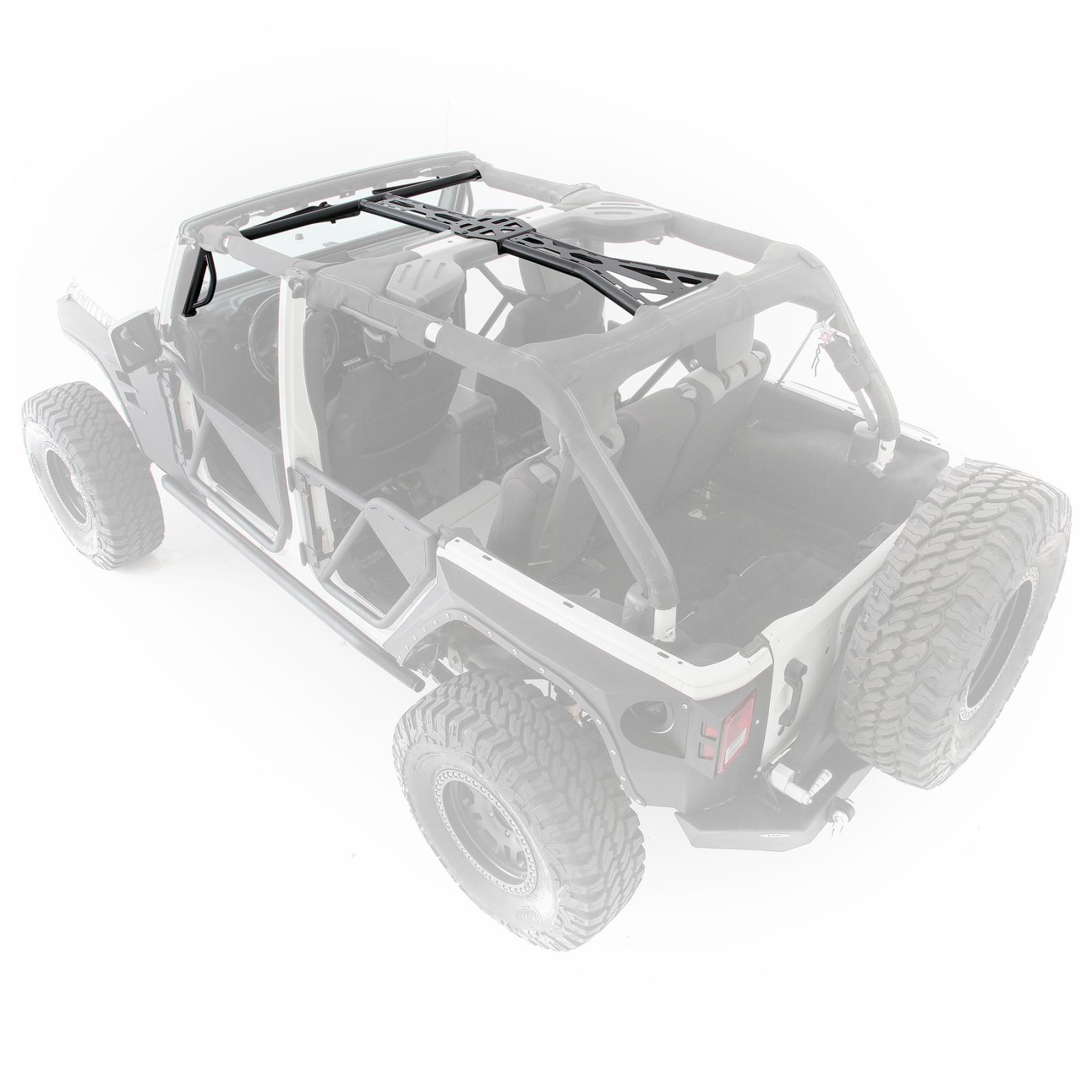 SRC Cage Kit 6 Piece 10-18 Wrangler JK 4 DR Gloss Black Smittybilt