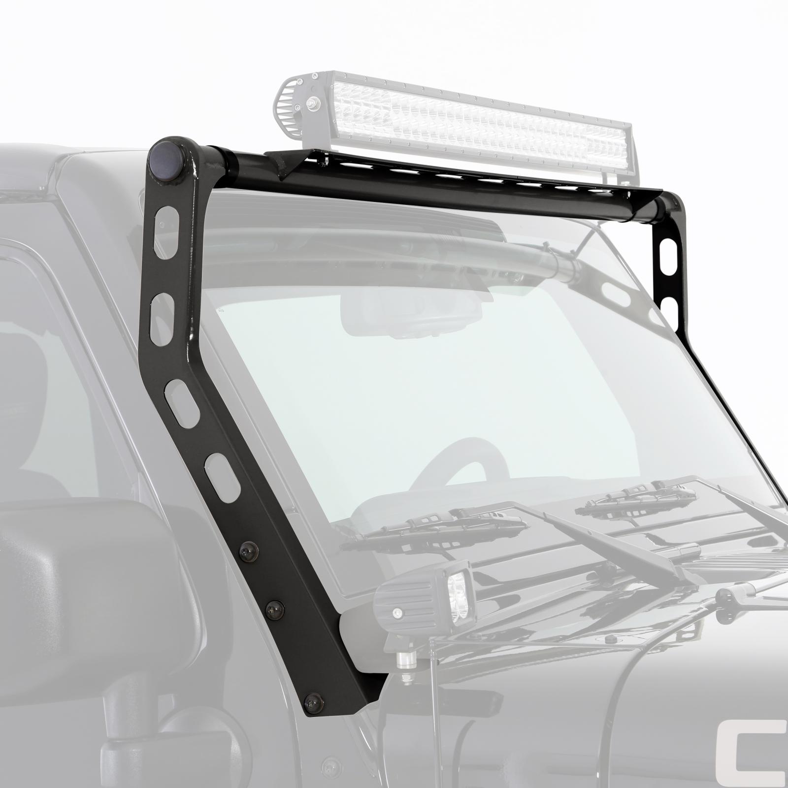 XRC Light Bar 07-18 Wrangler JK Textured Black Windshield Top Smittybilt