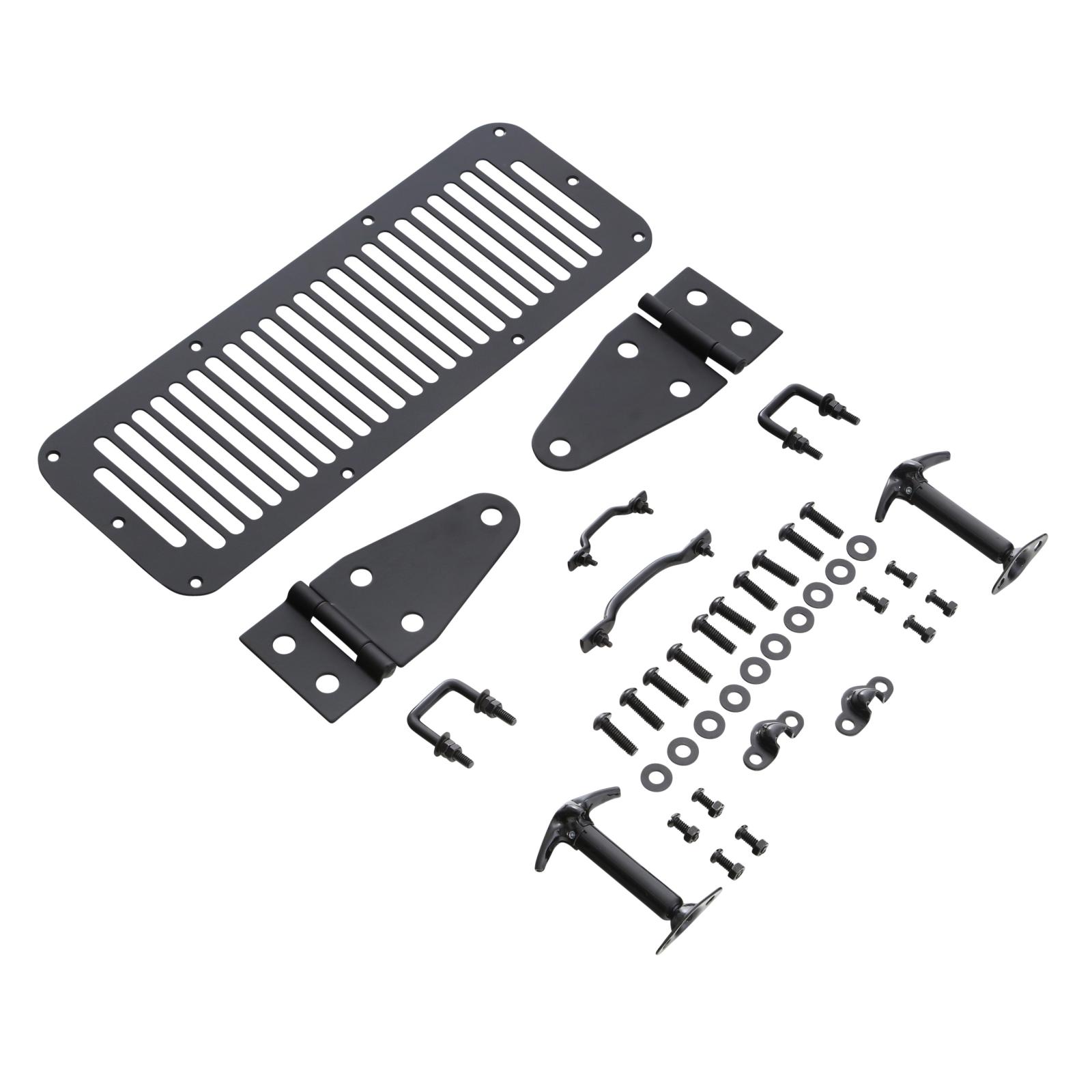 Complete Hood Kit 76-95 Wrangler TJ/CJ Black Smittybilt