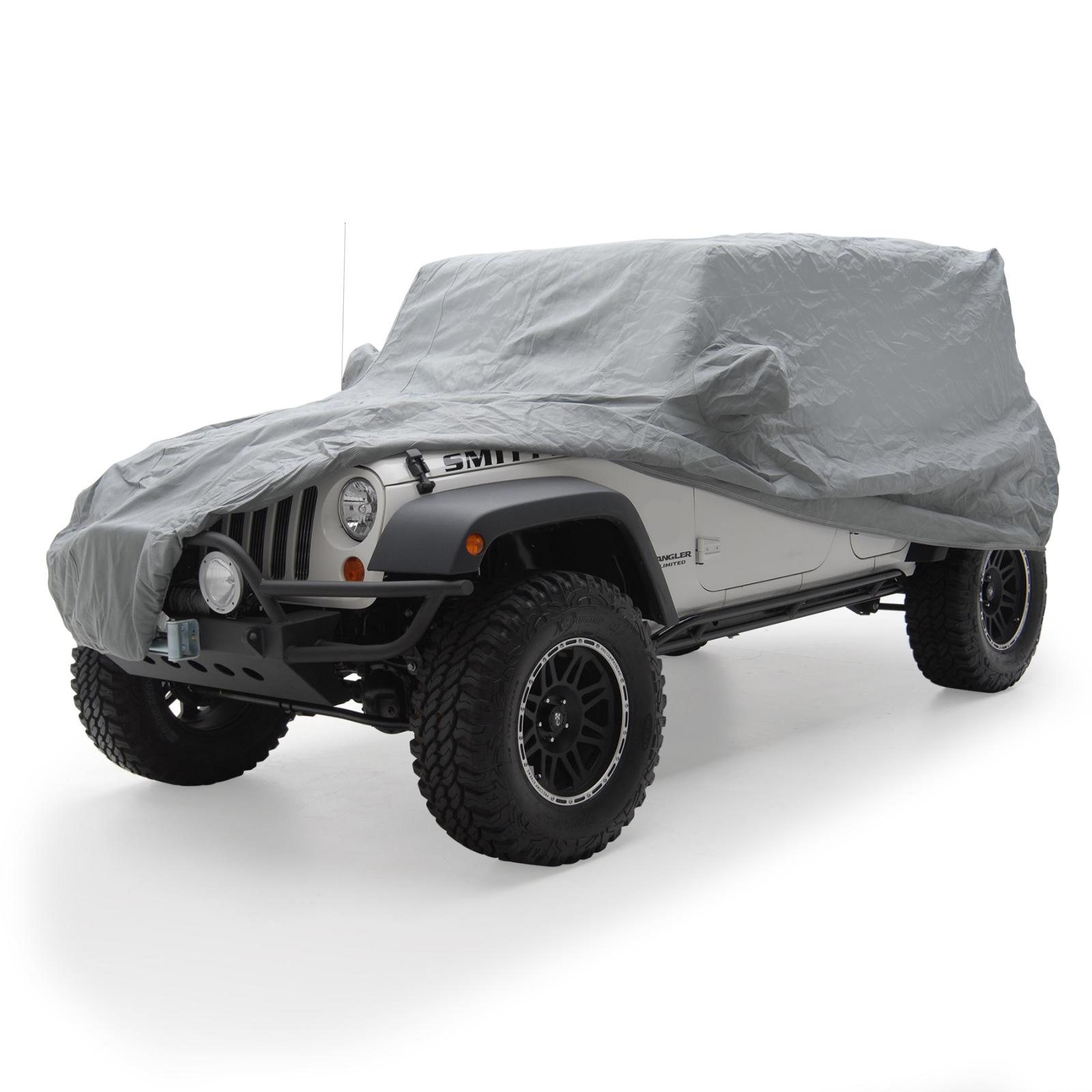Complete Car Cover 07-18 Wrangler And Rubicon 4 DR Gray W/Storage Bag Smittybilt