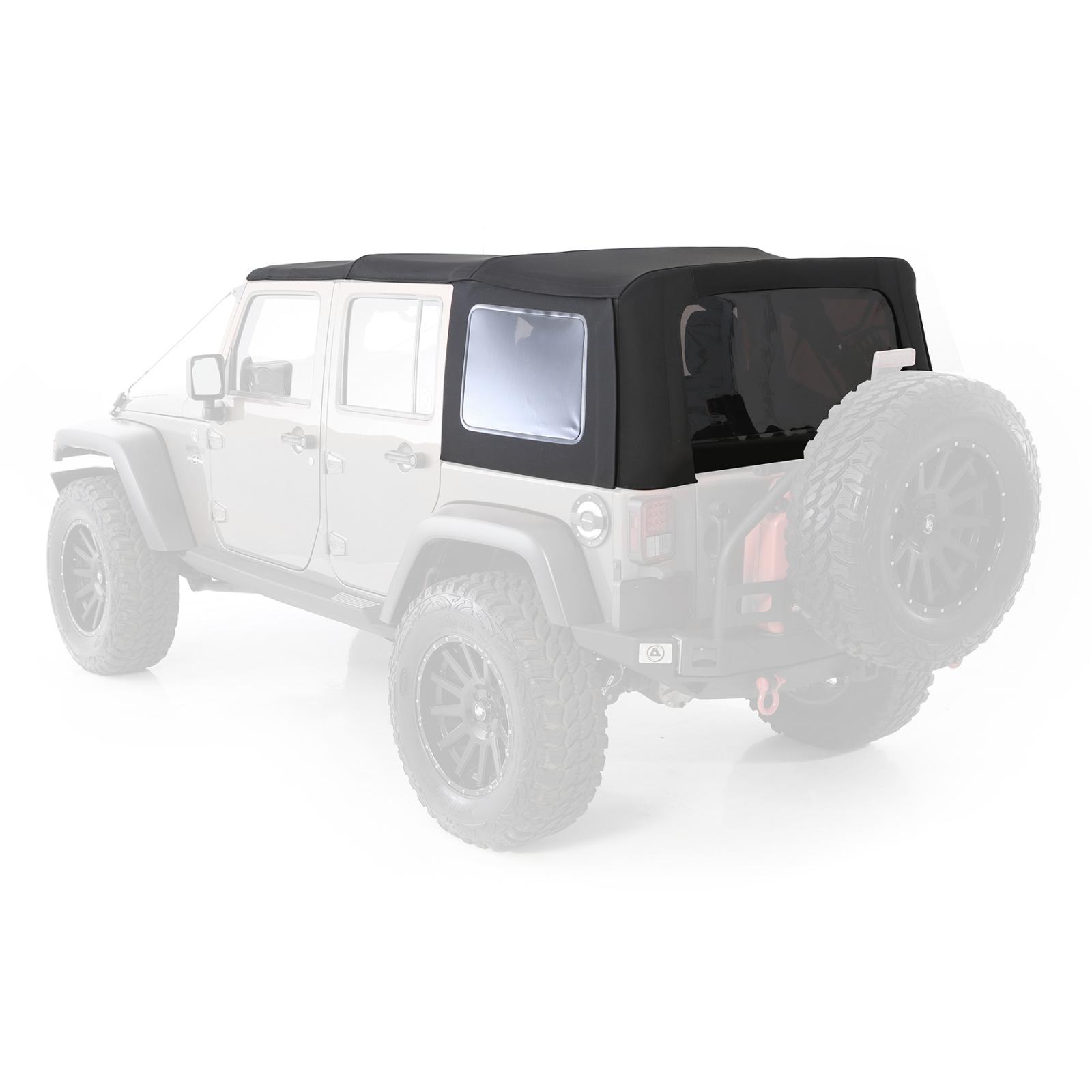 Soft Top Premium Canvas 07-09 Wrangler JK 4 DR OEM Replacement W/Tinted Windows Black Diamond Smittybilt