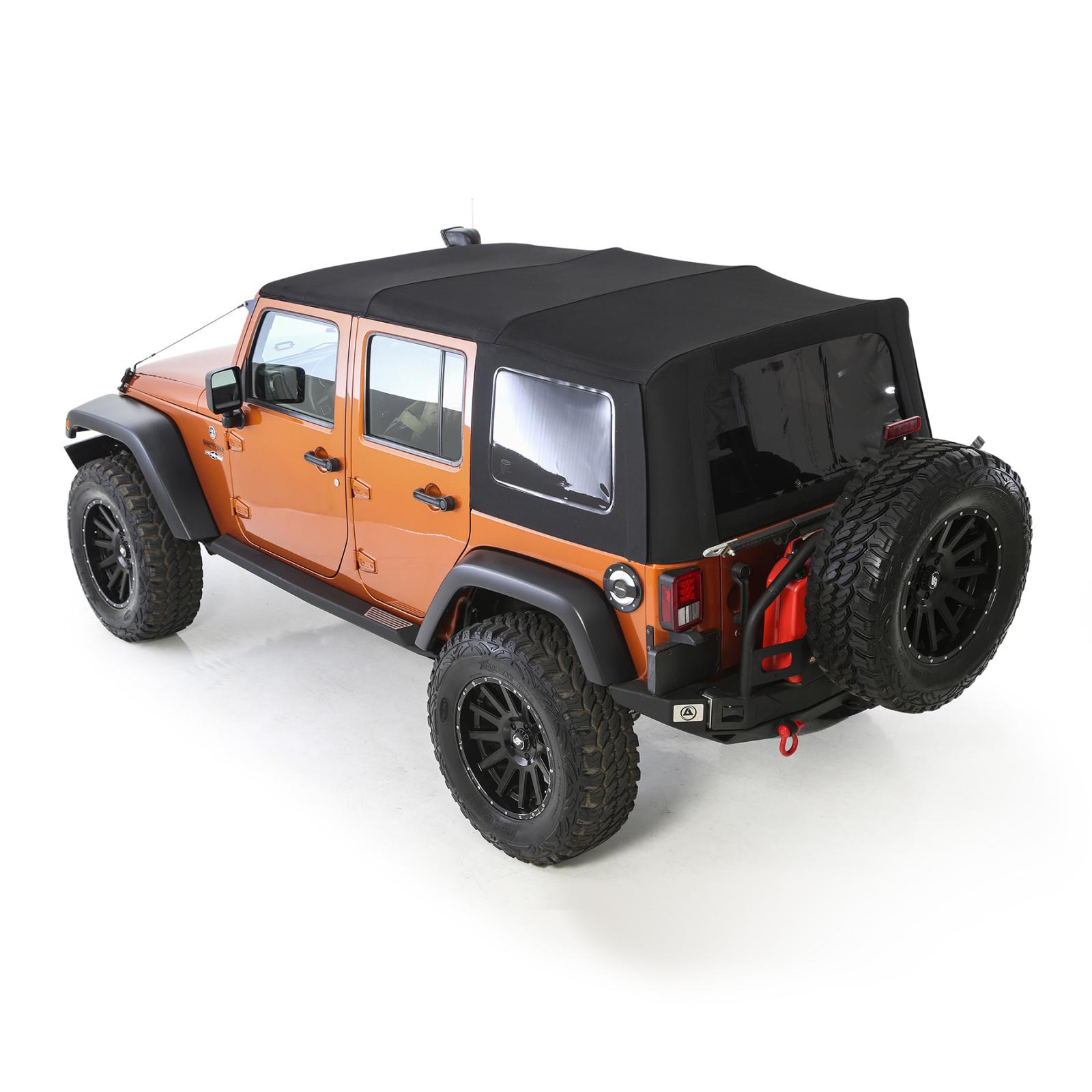 Soft Top Premium Canvas 10-18 Wrangler JK 4 DR OEM Replacement W/Tinted Windows Black Diamond Smittybilt