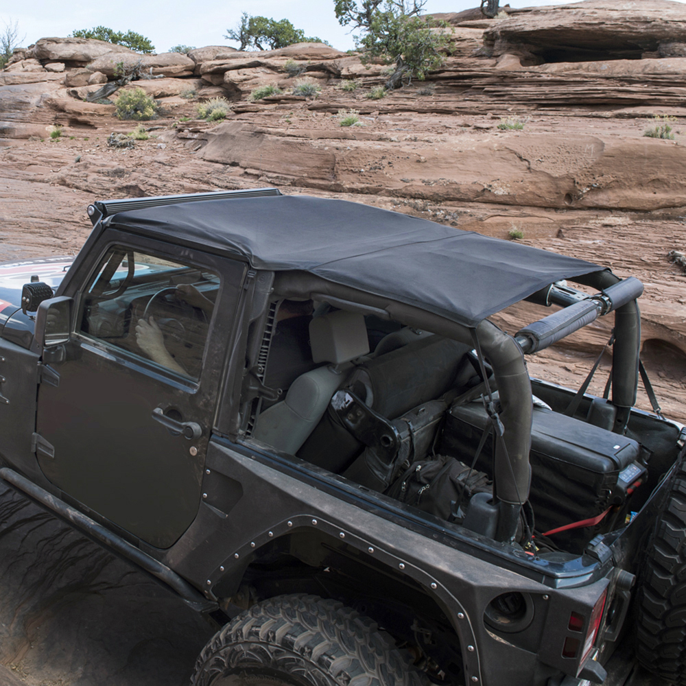 Extended Soft Top 07-09 Wrangler JK 2 DR Black Diamond Smittybilt