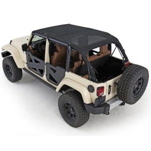 Mesh Extended Soft Top 07-09 Wrangler JK 4 DR Black Smittlybilt