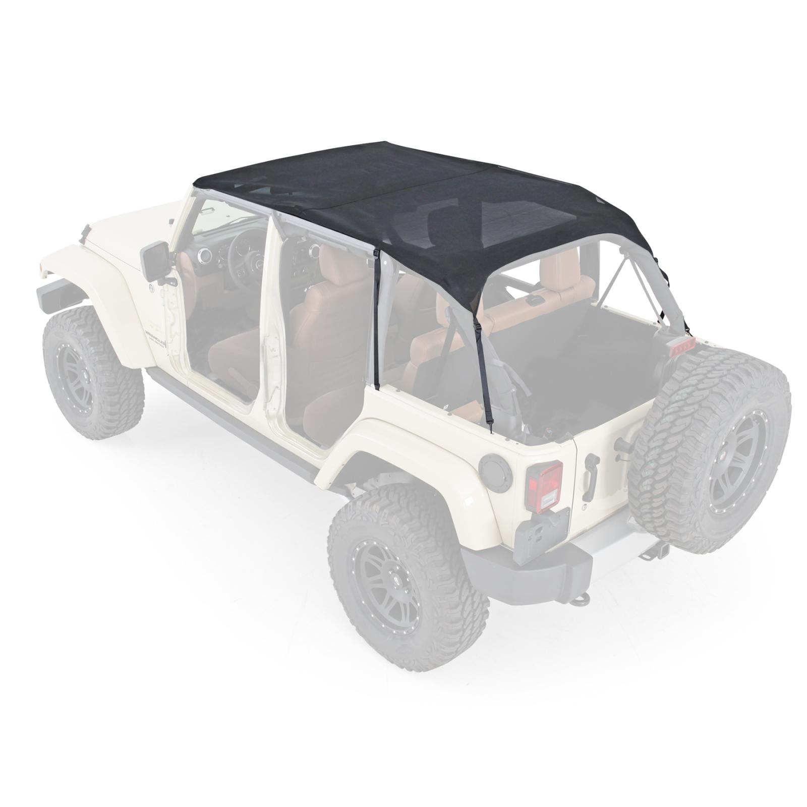 Mesh Extended Soft Top 10-18 Wrangler JK 4 DR Black Smittlybilt