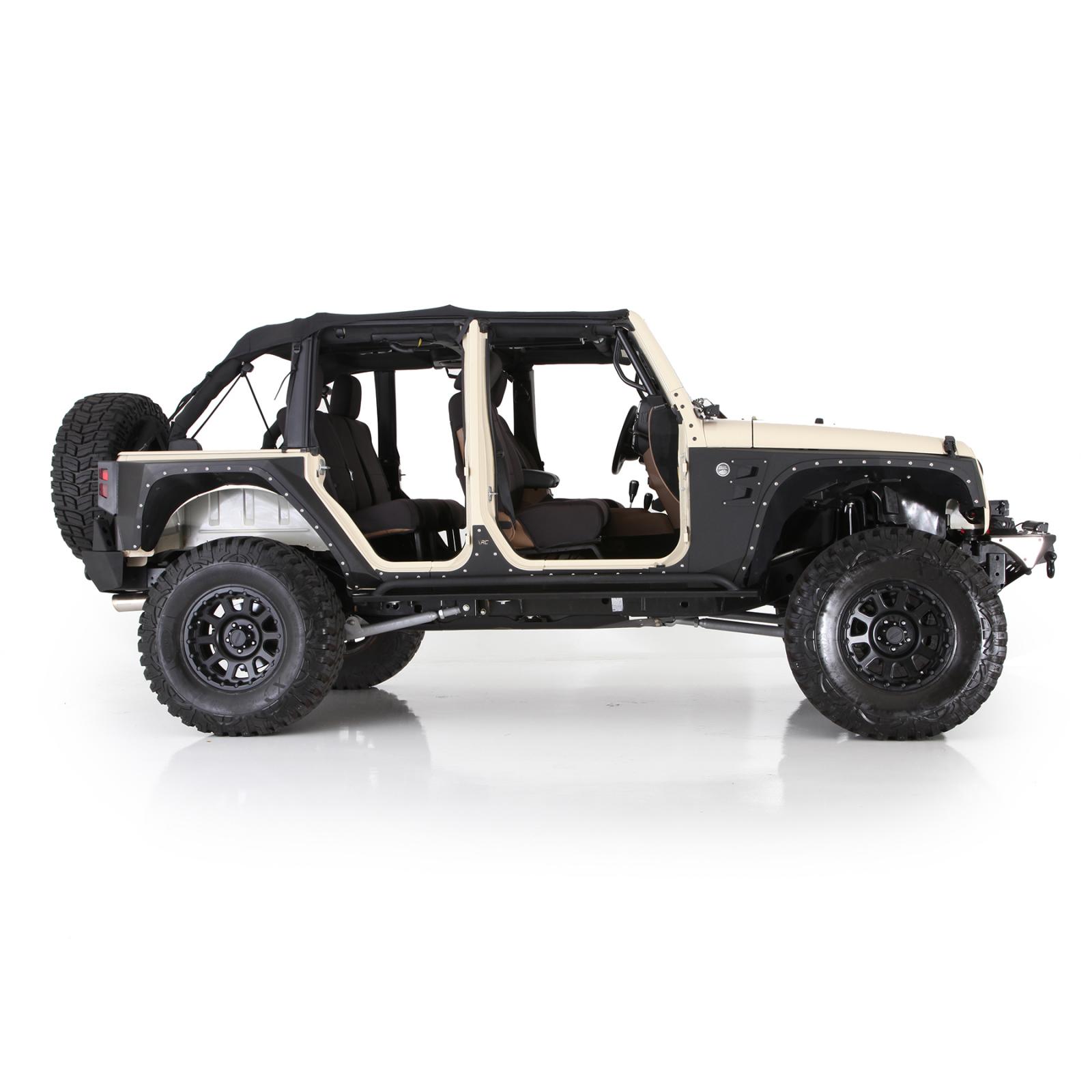 Mesh Extended Soft Top 10-18 Wrangler JK 4 DR Black Smittlybilt