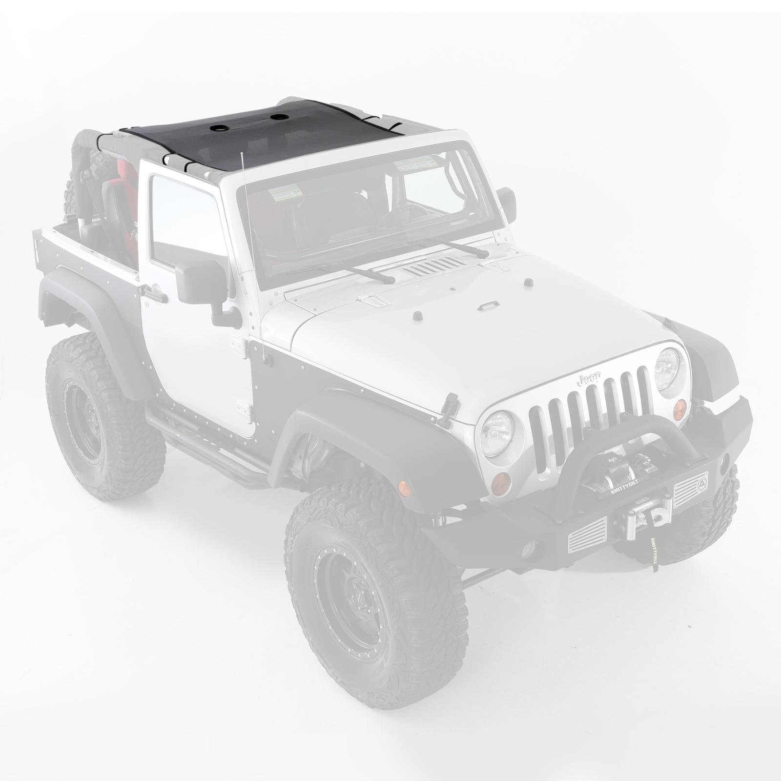 Cloak Extended Mesh Top 07-18 Wrangler JK 2 DR Black Smittybilt