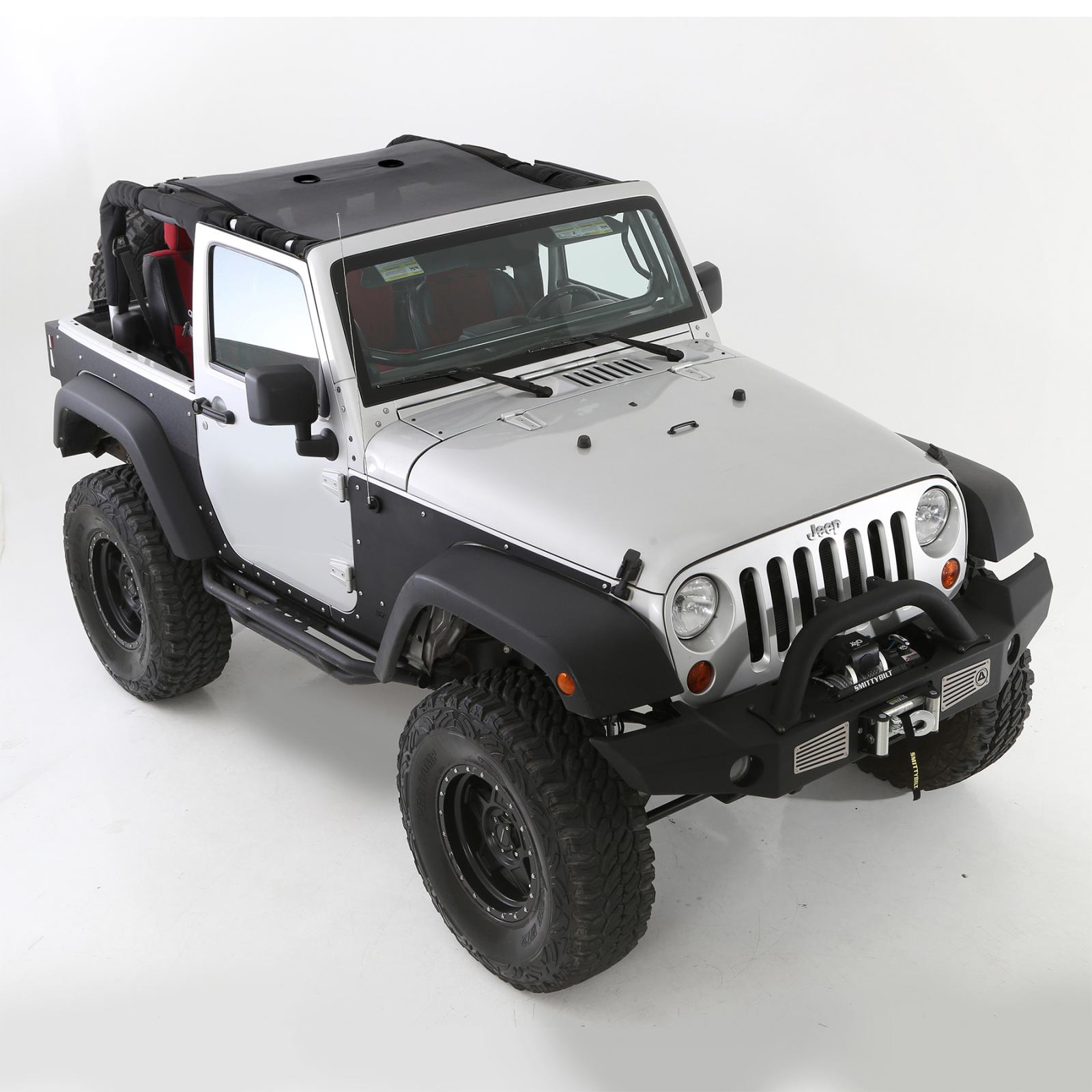 Cloak Extended Mesh Top 07-18 Wrangler JK 2 DR Black Smittybilt
