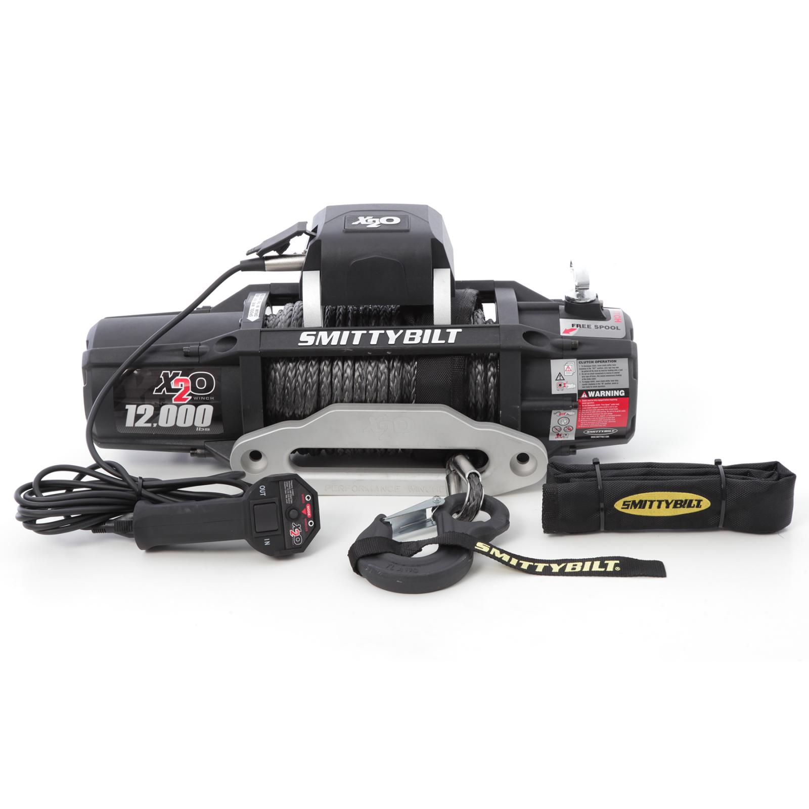 X2O 12 Comp Gen2 12,000 lb Winch Comp Series W/Synthetic Rope Aluminum Fairlead Smittybilt