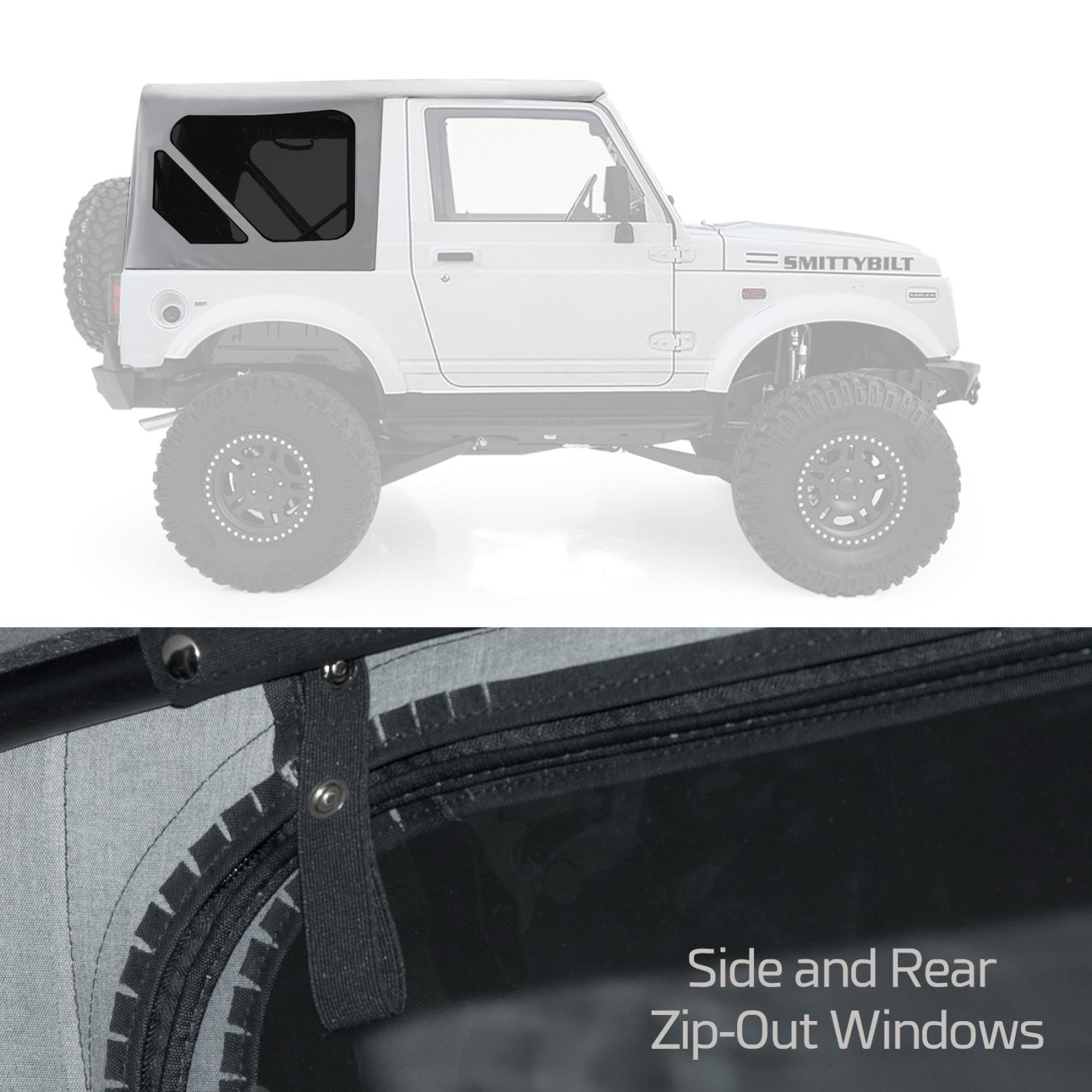 Soft Top 86-94 Suzuki Samurai OEM Replacement W/Zip Out Windows White Smittybilt