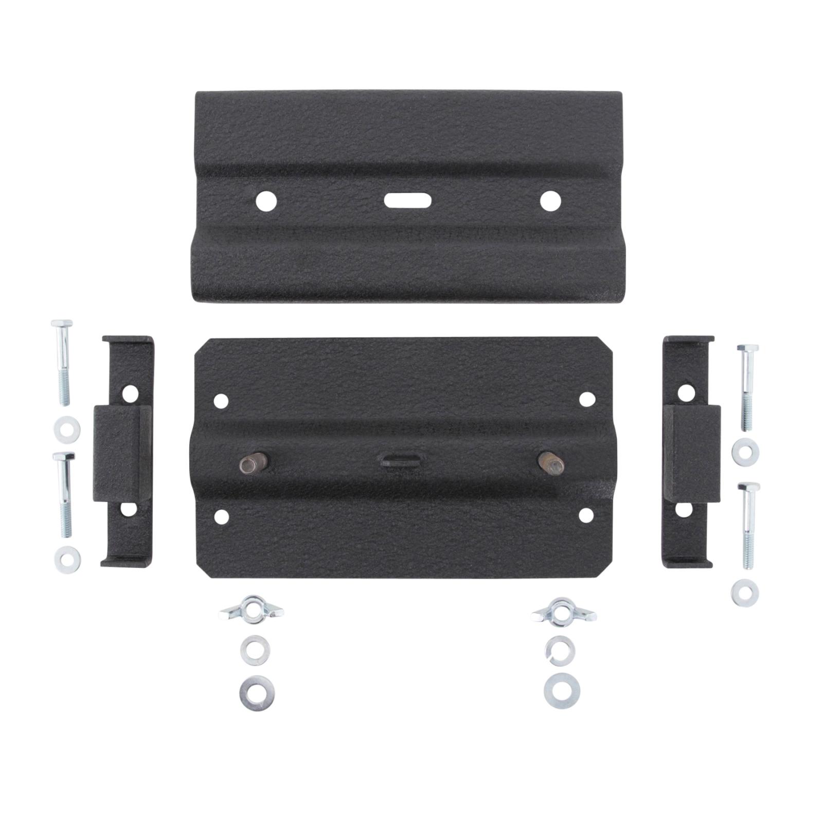 Axe And Shovel Mount w/Adapter Brackets For Roof Racks Accepts Padlock Black Smittybilt