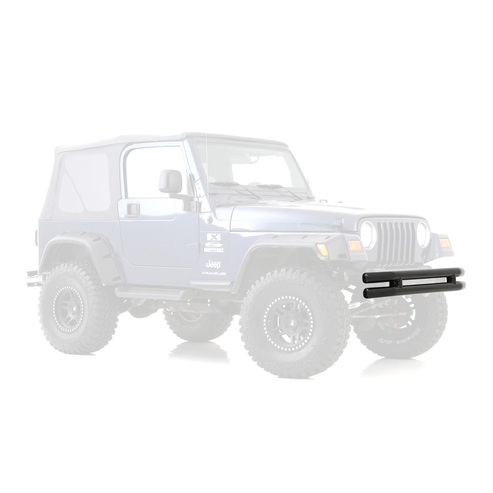 Tubular Bumper Front 76-06 Wrangler CJ/YJ/TJ/LJ W/O Hoop Gloss Black Smittybilt
