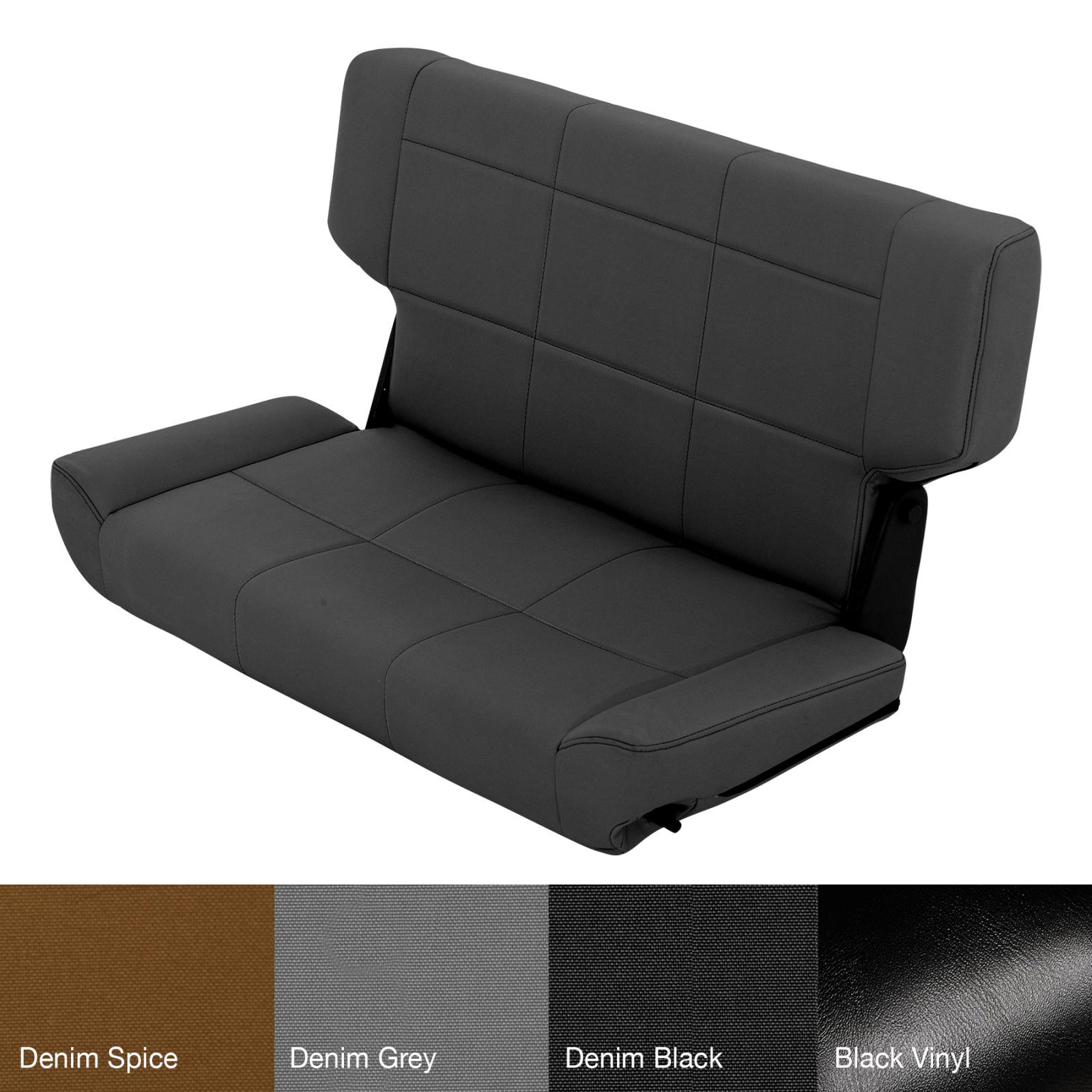 Rear Seat 97-06 Wrangler TJ Fold And Tumble Vinyl Denim Black Smittybilt