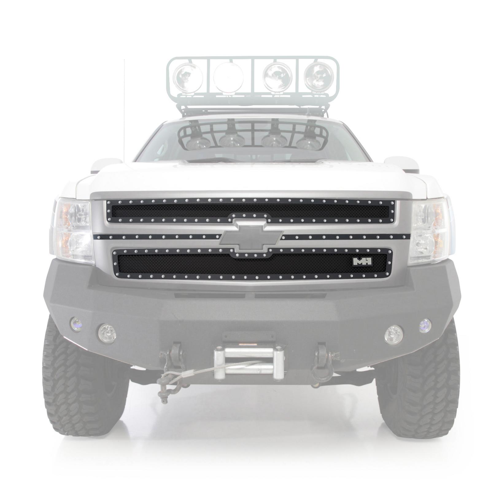 M1 S/S Wire Mesh Grille 07.5-10 Silverado 2500/3500 HD Black Smittybilt