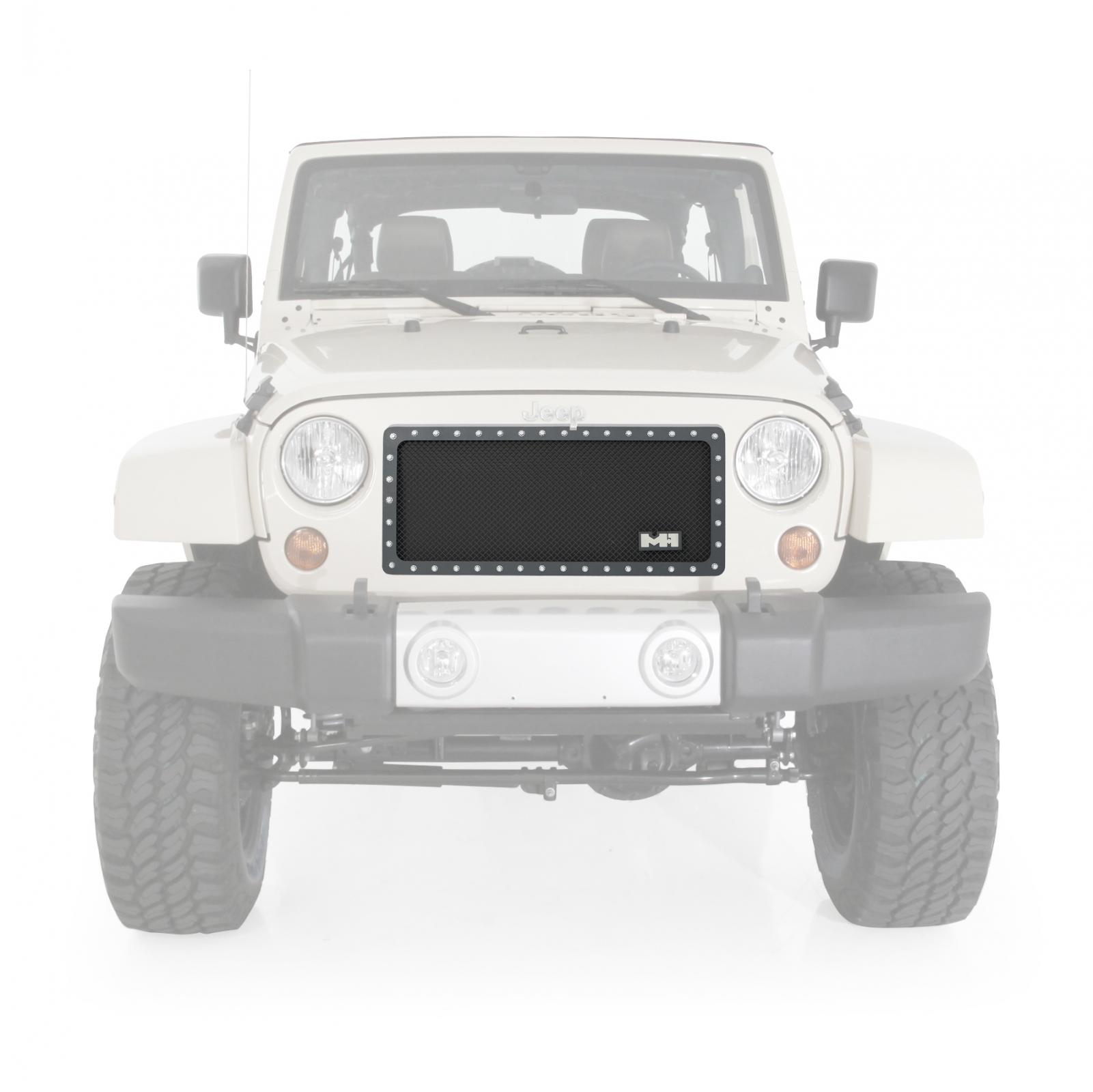 M1 S/S Wire Mesh Grille 07-18 Wrangler JK Black Smittybilt